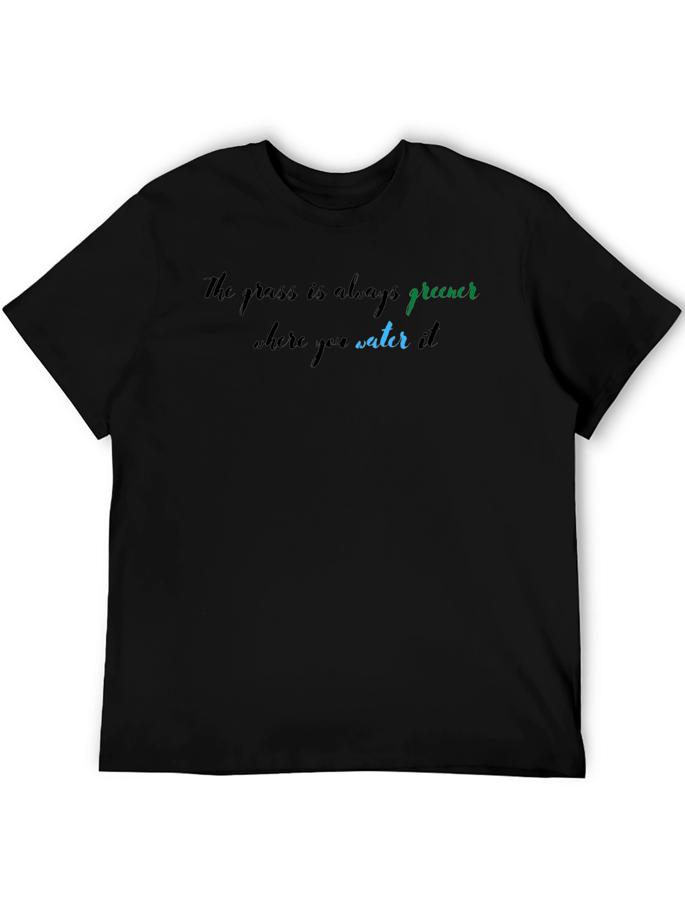 Black The Grass is Greener Graphic Tee - Unisex view 5