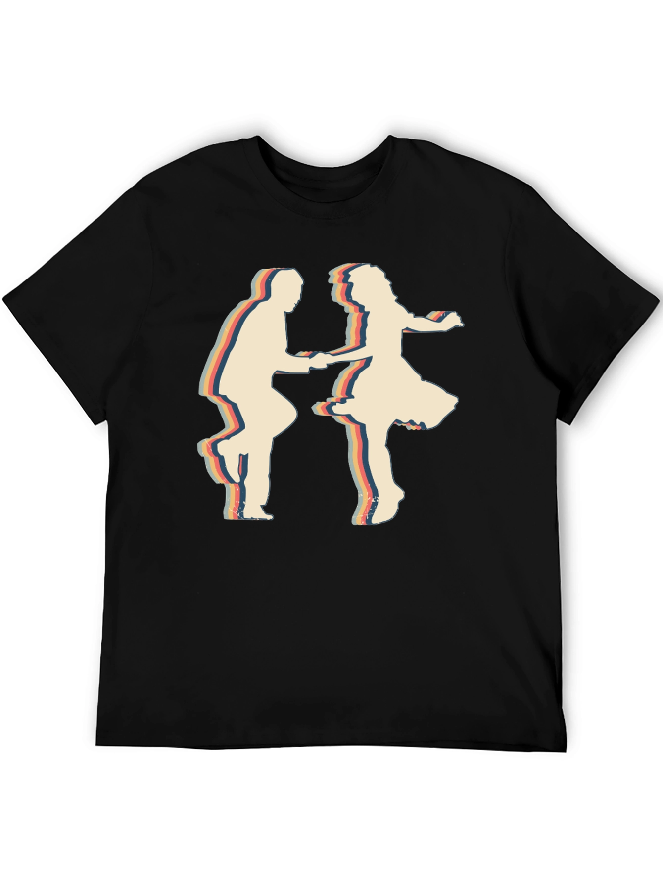 Black Retro Dance Silhouette T-Shirt view 5