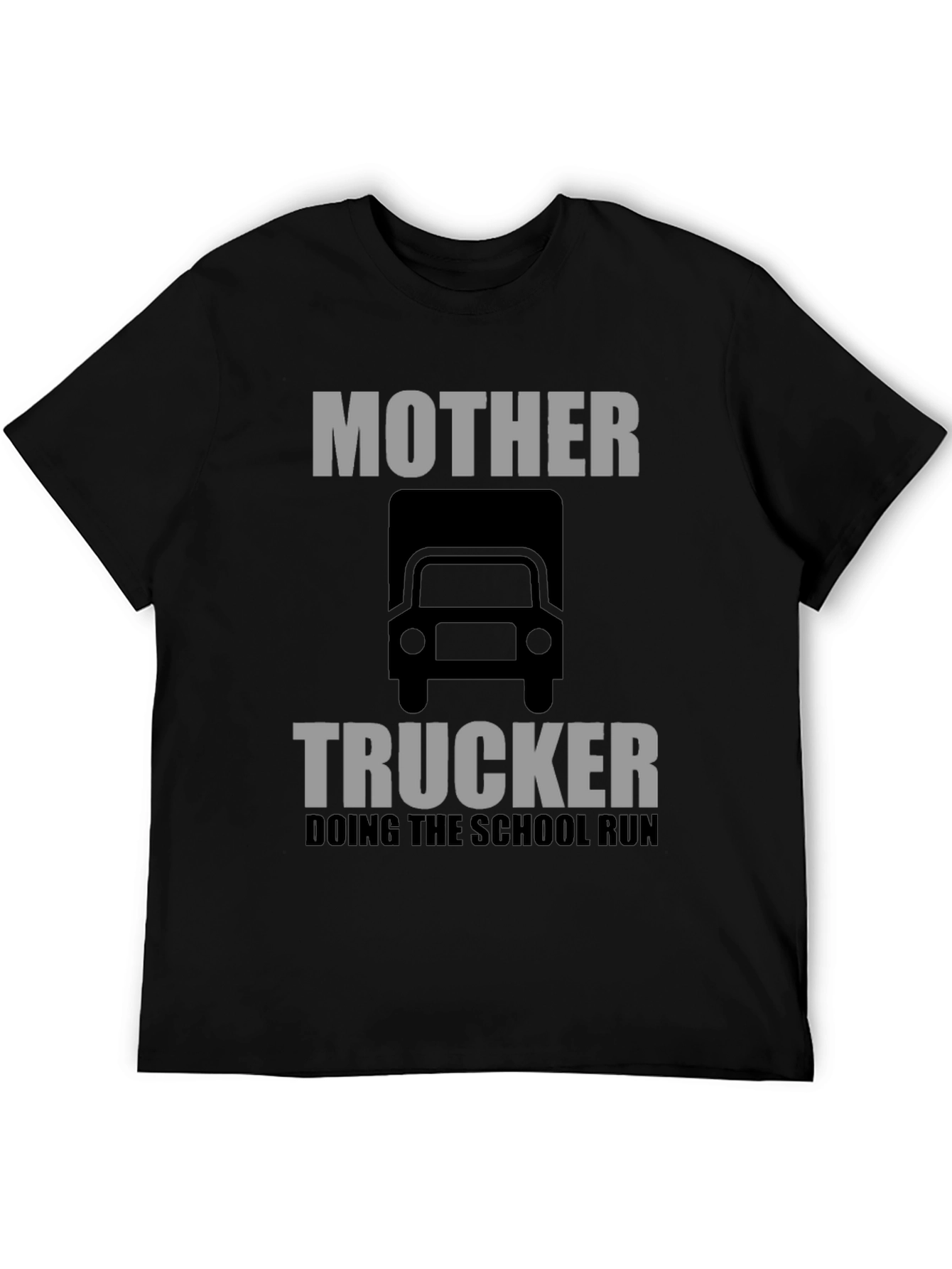 Black Mother Trucker T-Shirt: Doing the School Run Funny Tee view 5