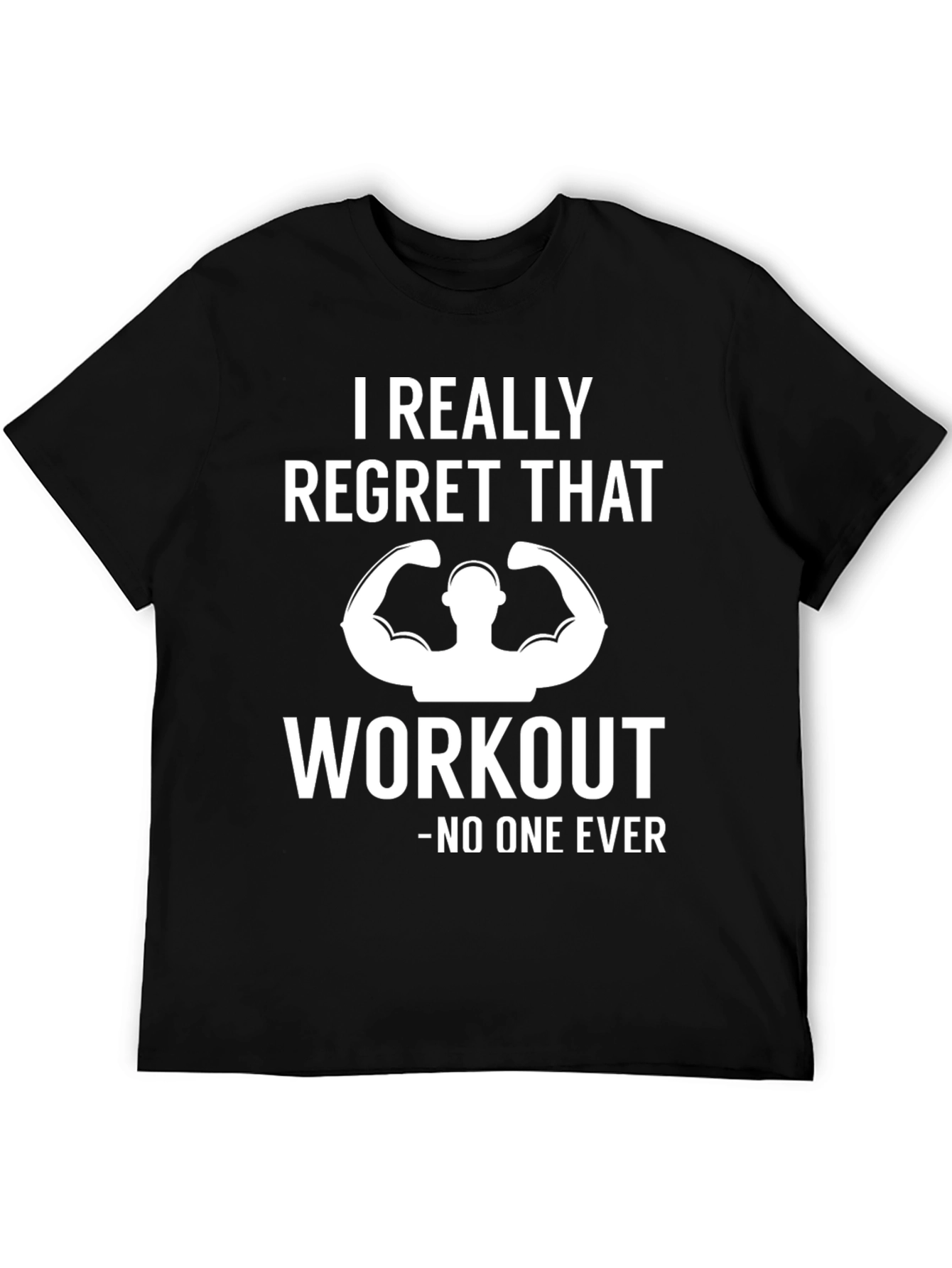 Black Funny Workout Gym T-Shirt - No Regrets view 5