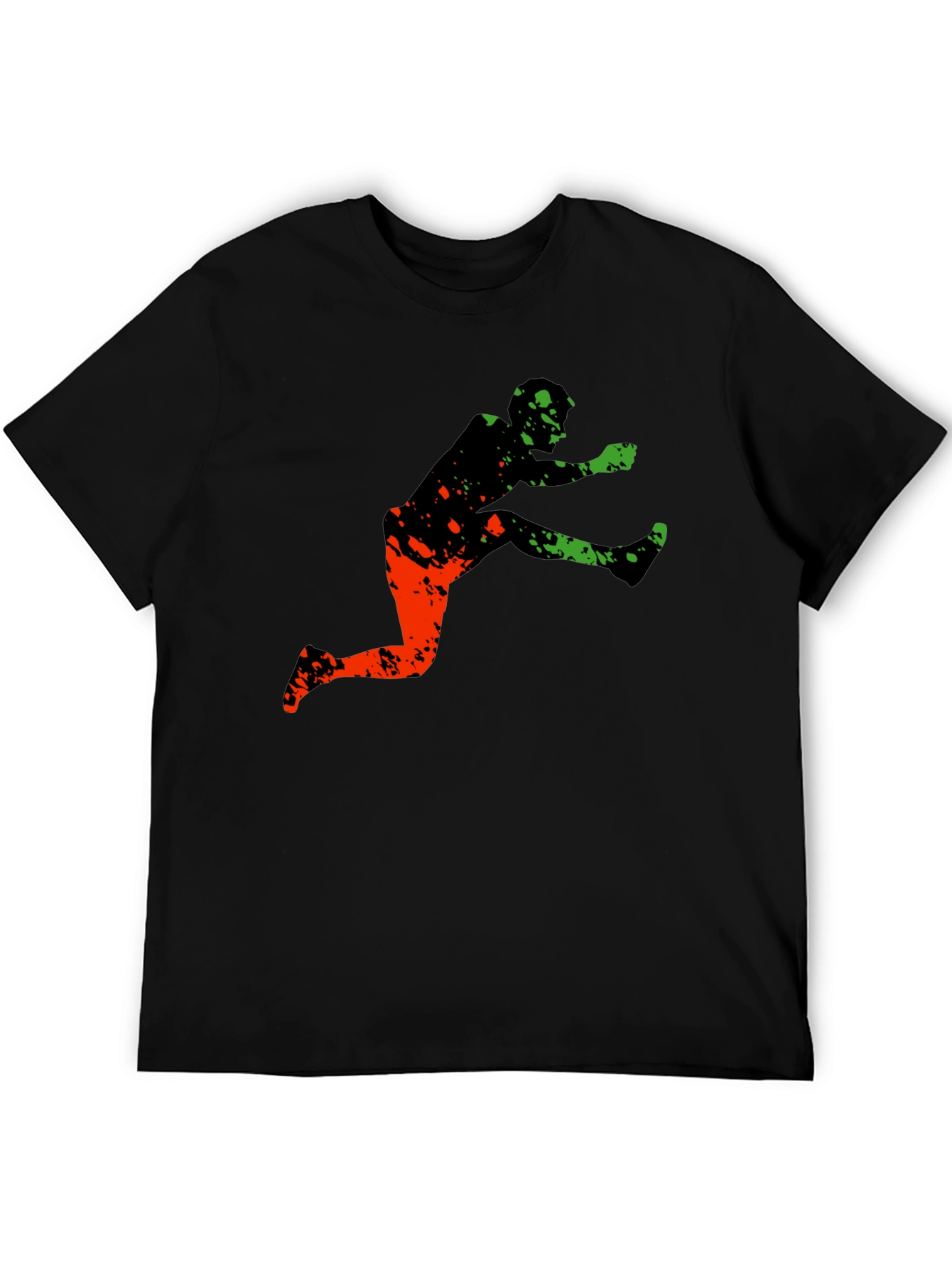 Black Athletic Graphic Tee - Leap Over Obstacles in Style view 5