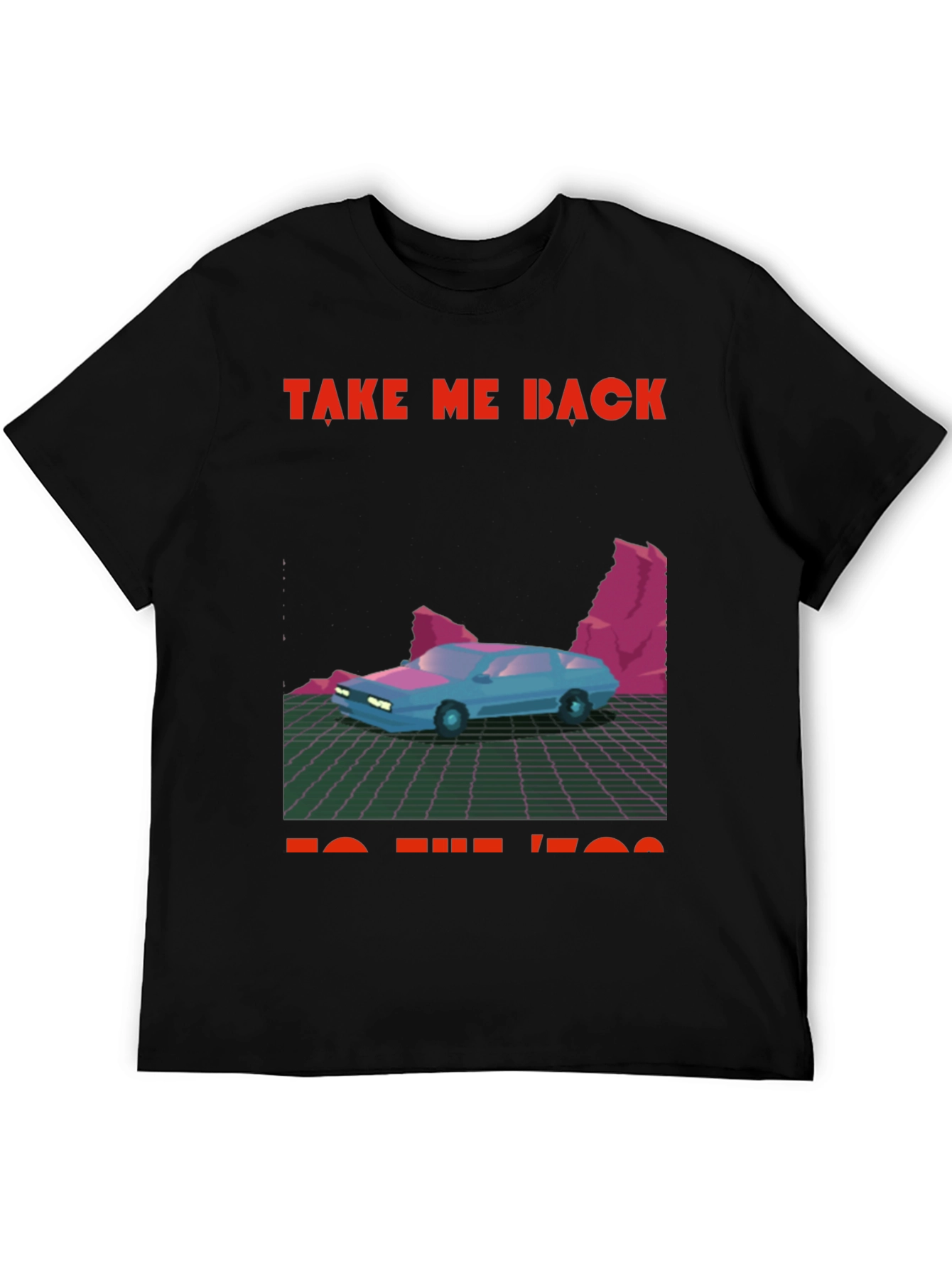 Black Retro 80s Car Graphic Tee view 5