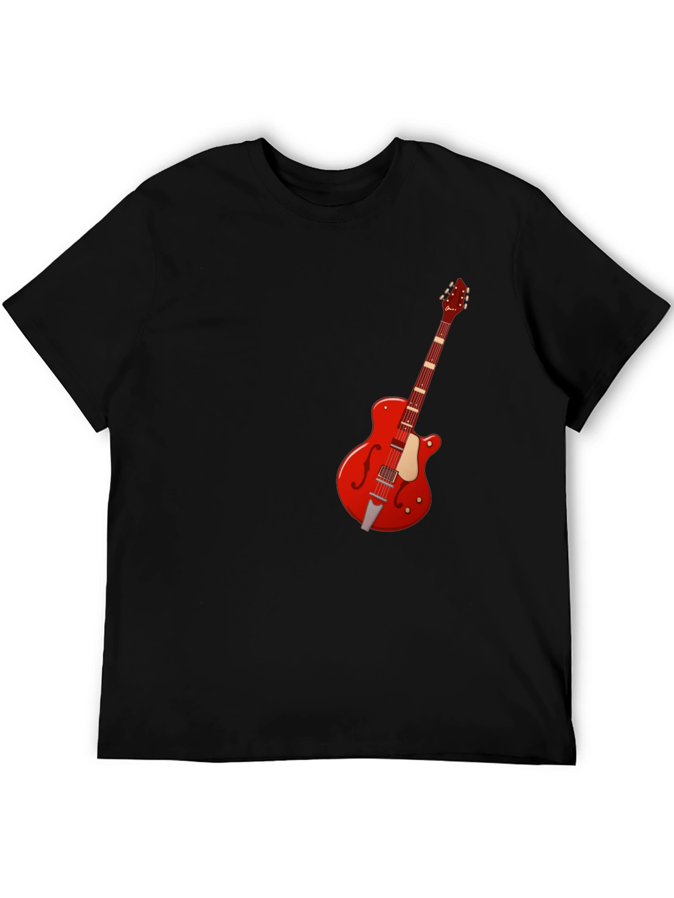 Black Guitar T-Shirt - Music Lover Tee view 5