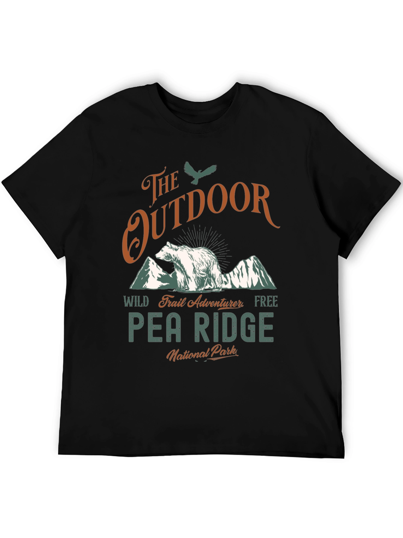 Black Outdoor Adventure T-Shirt - Pea Ridge National Park view 5