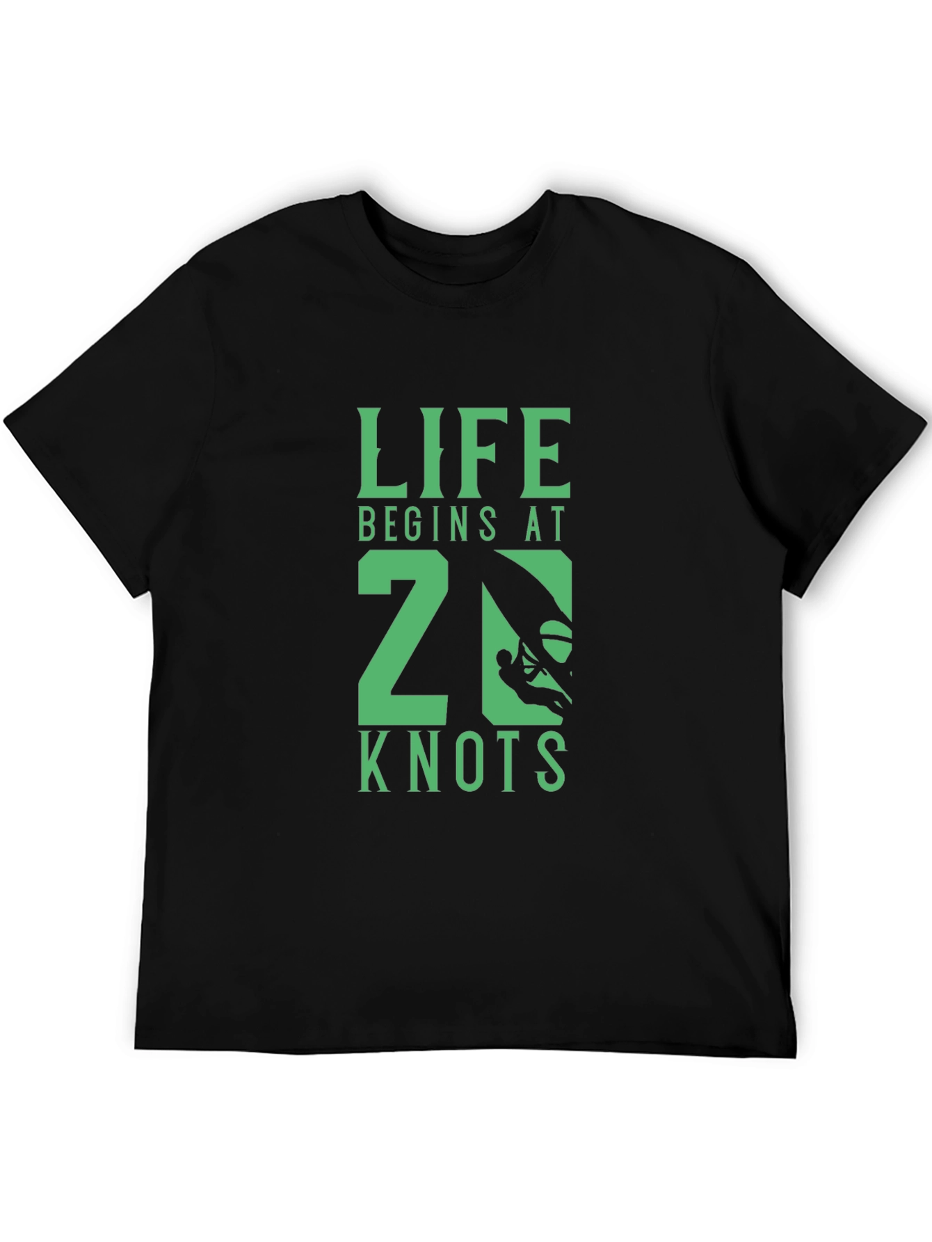 Black Life Begins at 20 Knots Graphic Tee - Black view 5