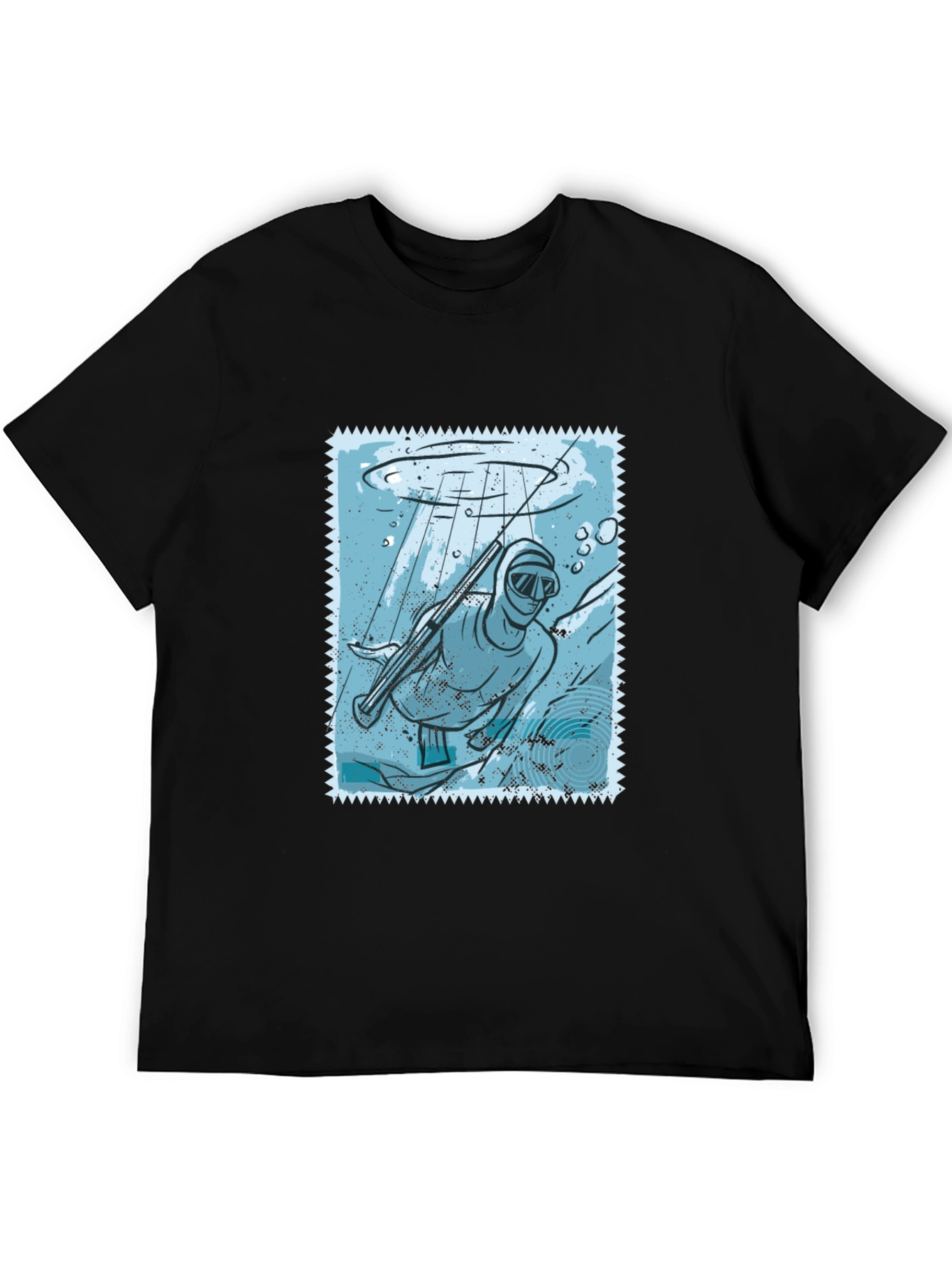 Black Spearfishing Stamp Tee - Black view 5