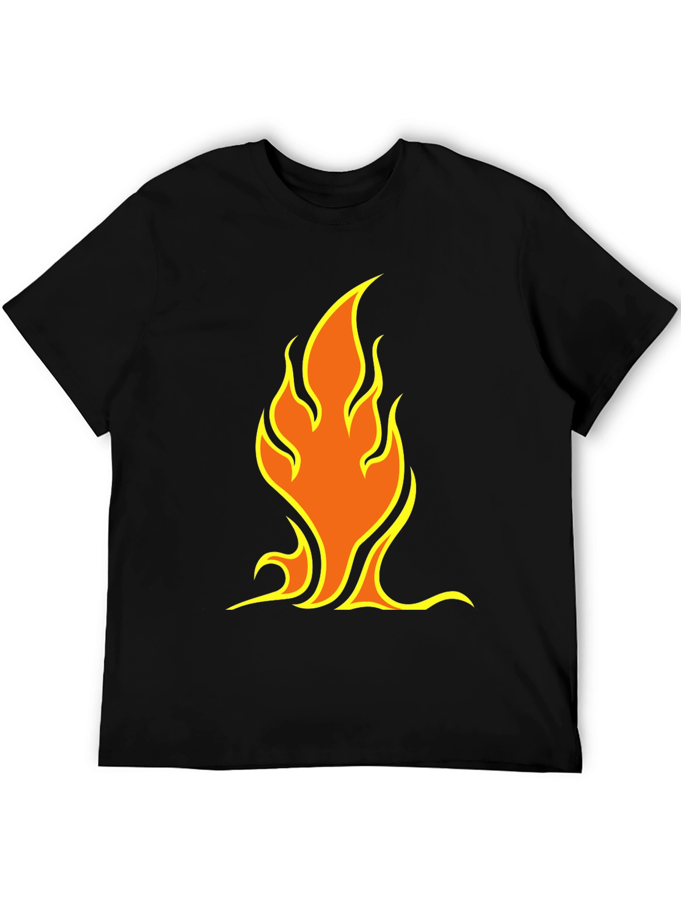 Black Flame Graphic Tee - Black Short Sleeve Shirt view 5