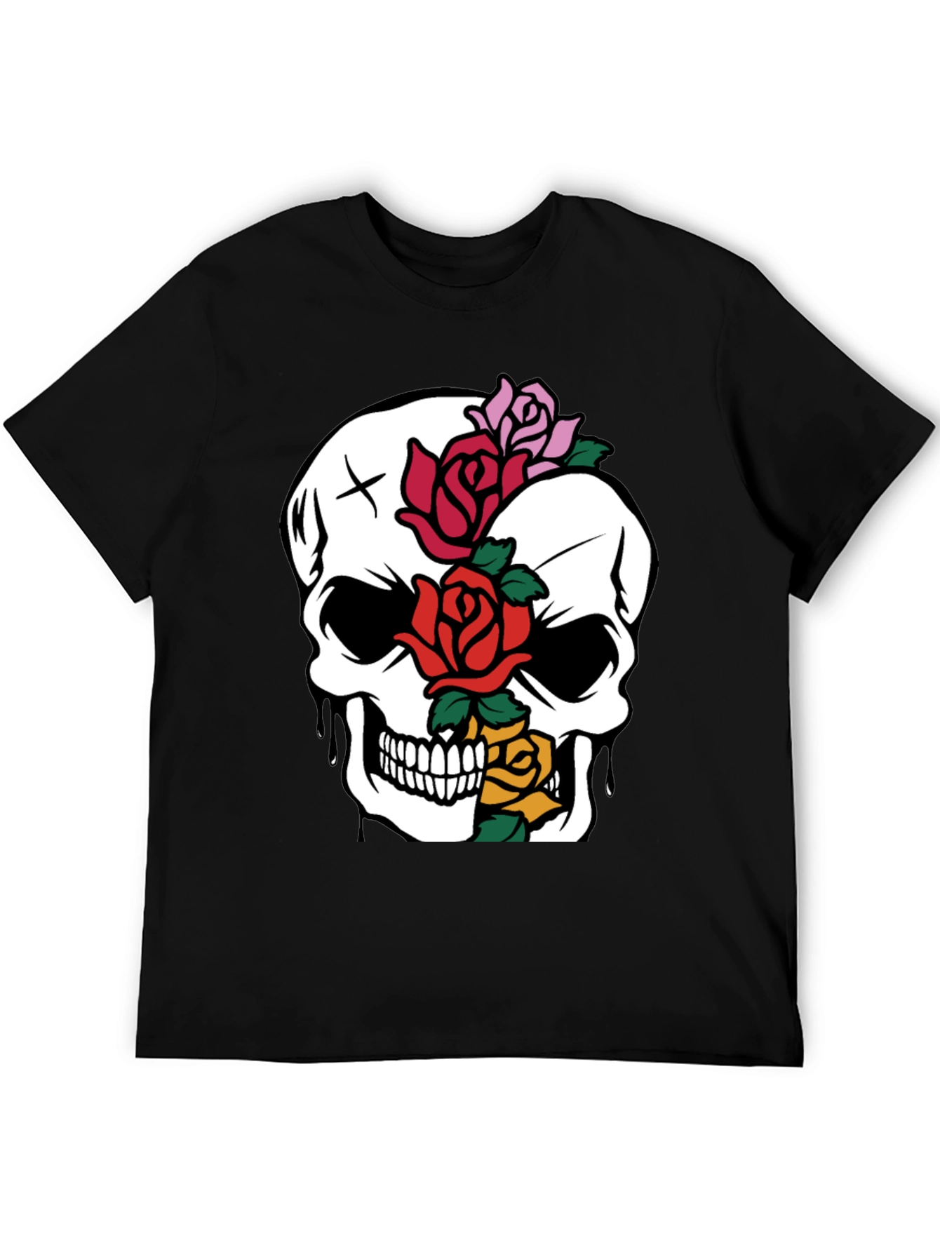 Black Skull & Roses Graphic Tee - Unique Style view 5