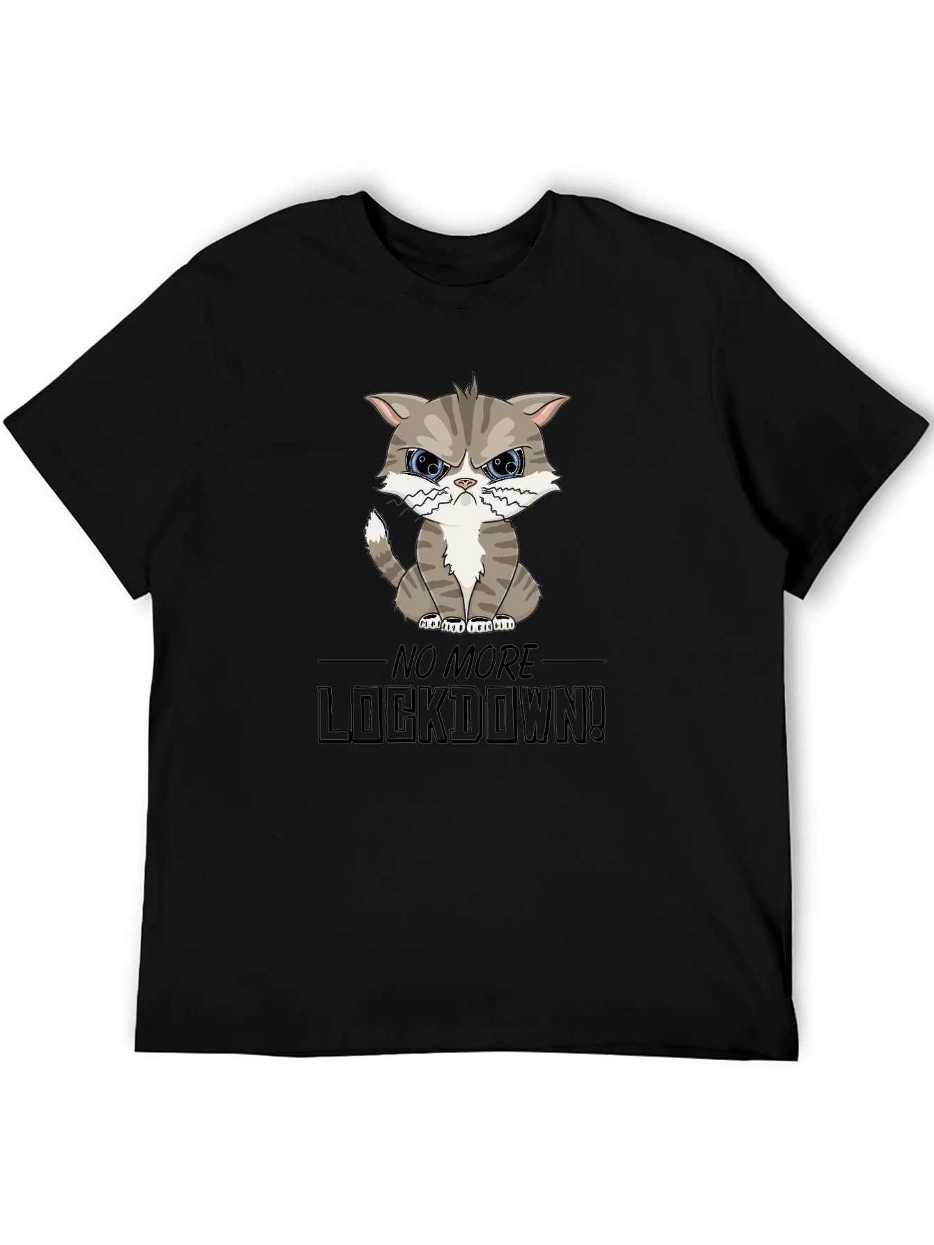 Black Grumpy Cat Lockdown T-Shirt view 5