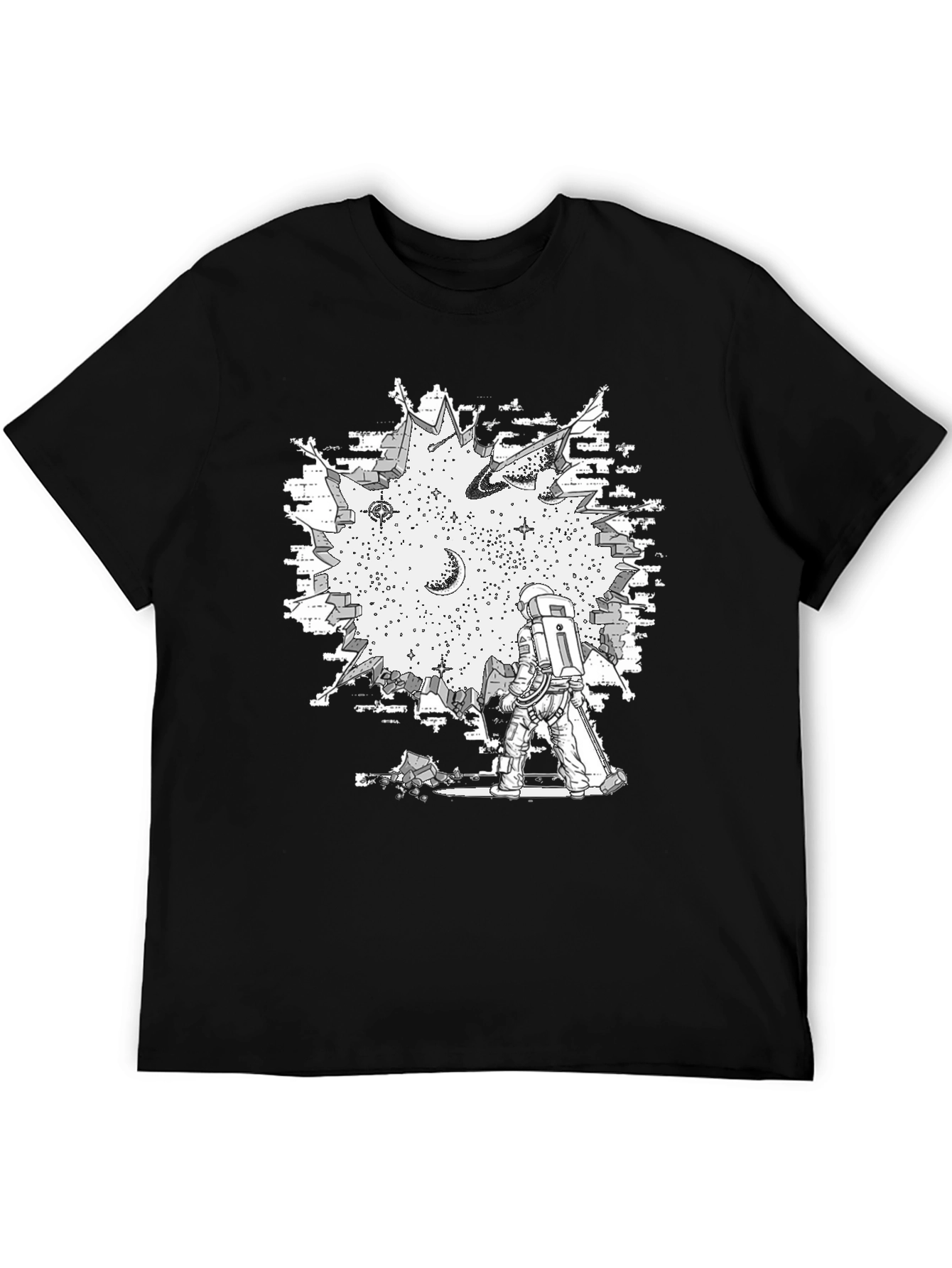 Black Astronaut Wall Break Graphic T-Shirt view 5
