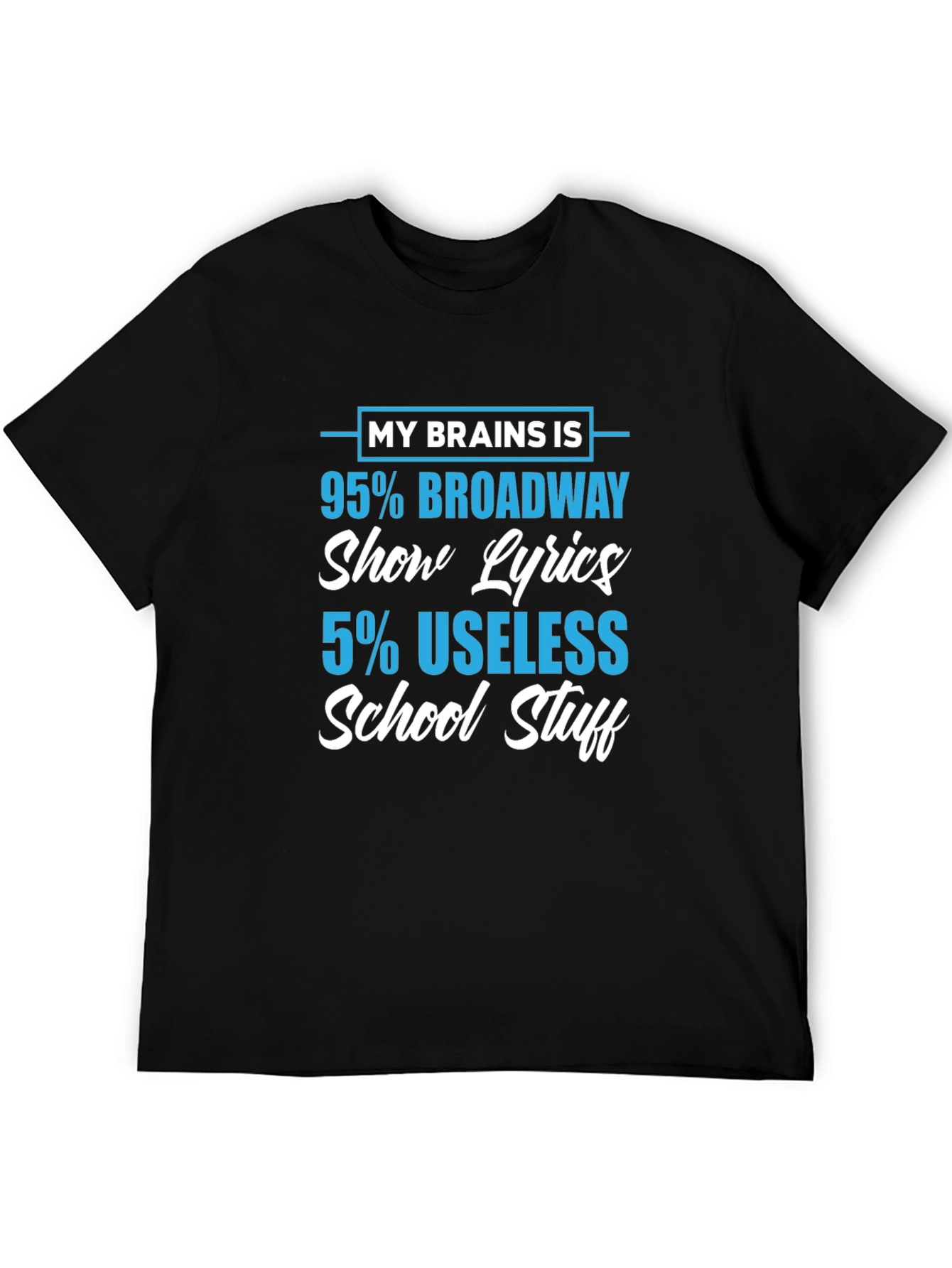 Black Broadway Show Lyrics T-Shirt view 5