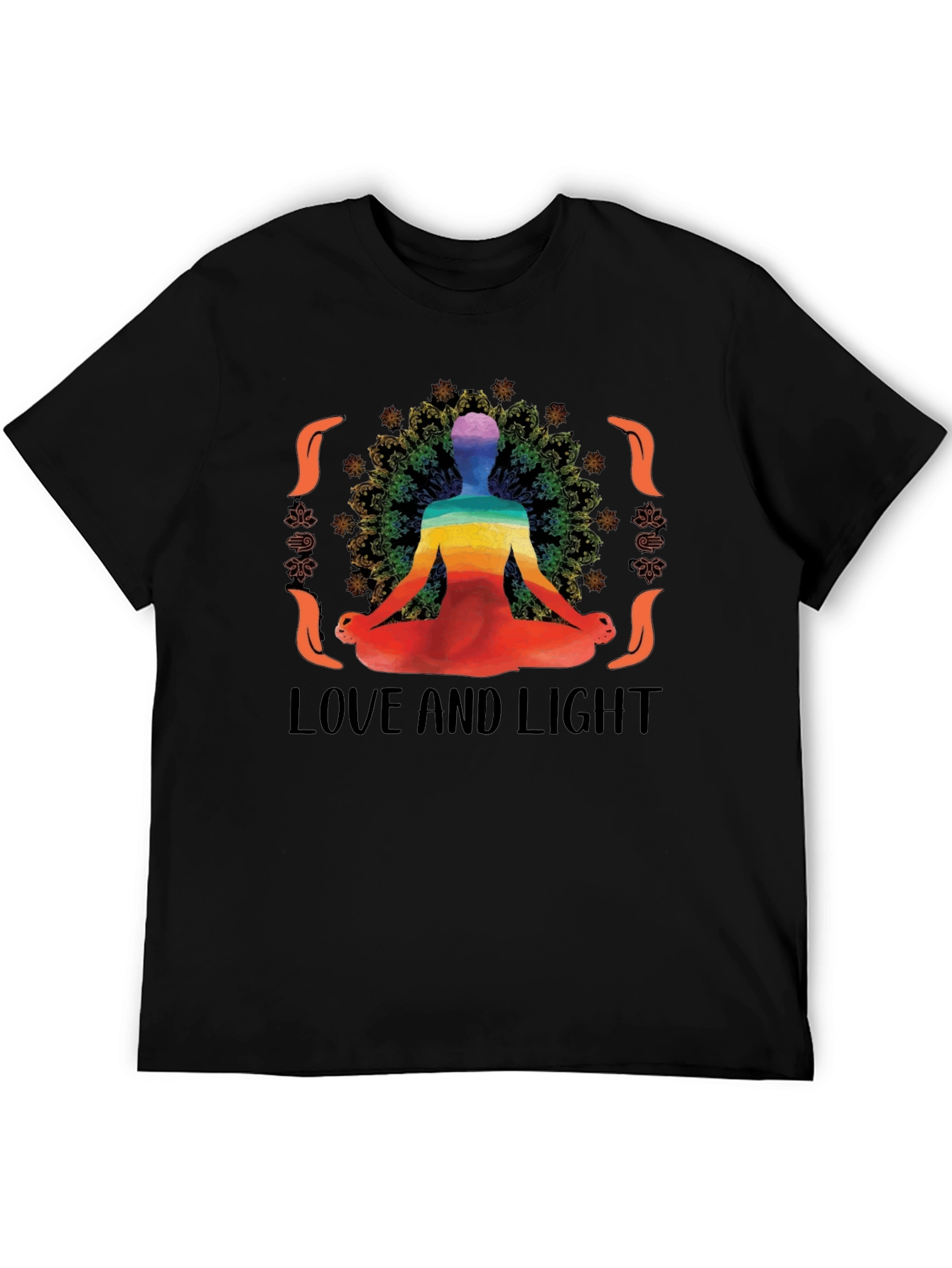 Black Yoga Love and Light Graphic Tee - Black Cotton Blend view 5