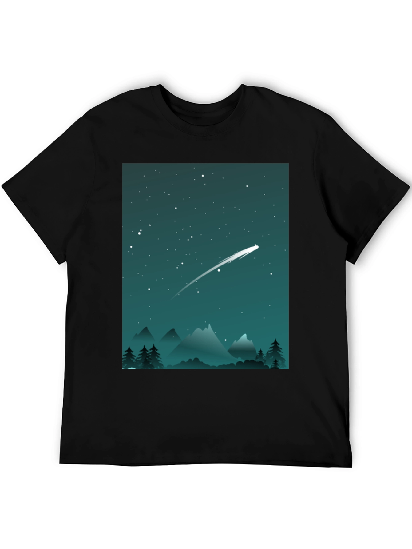 Black Starry Night T-Shirt - Celestial Adventure view 5