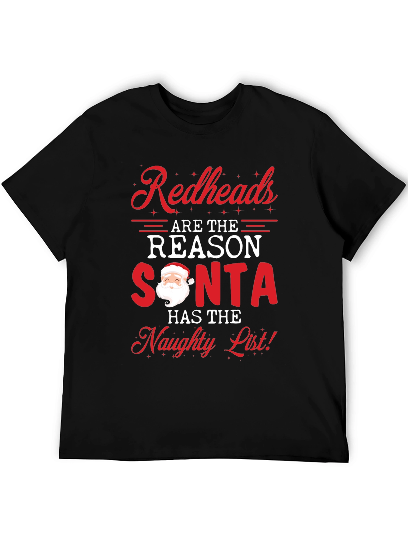 Black Redheads Reason for Santa's Naughty List Black Tee view 5