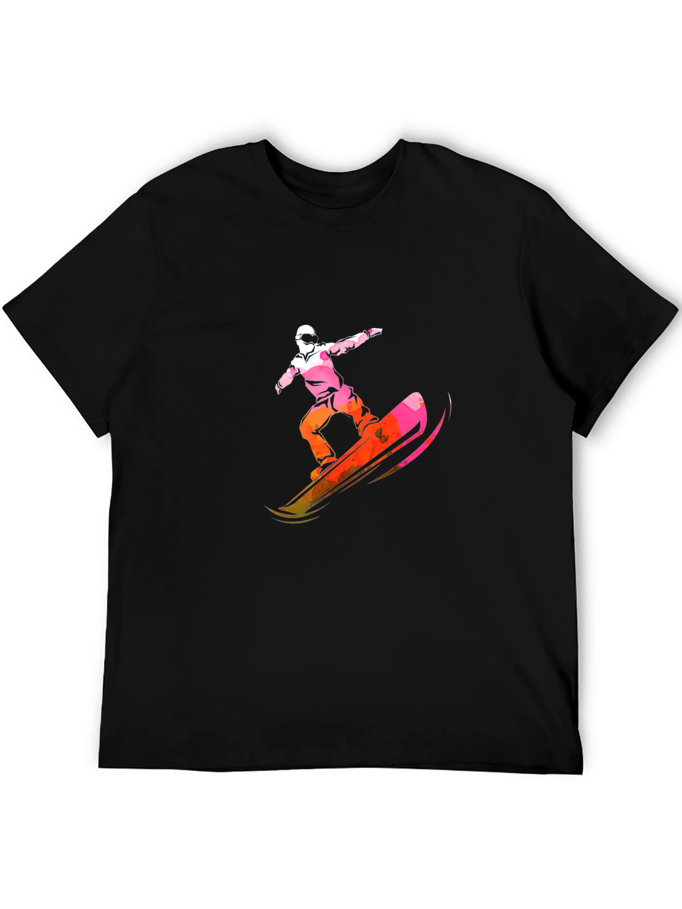 Black Cool Snowboarder Graphic Tee - Black view 5