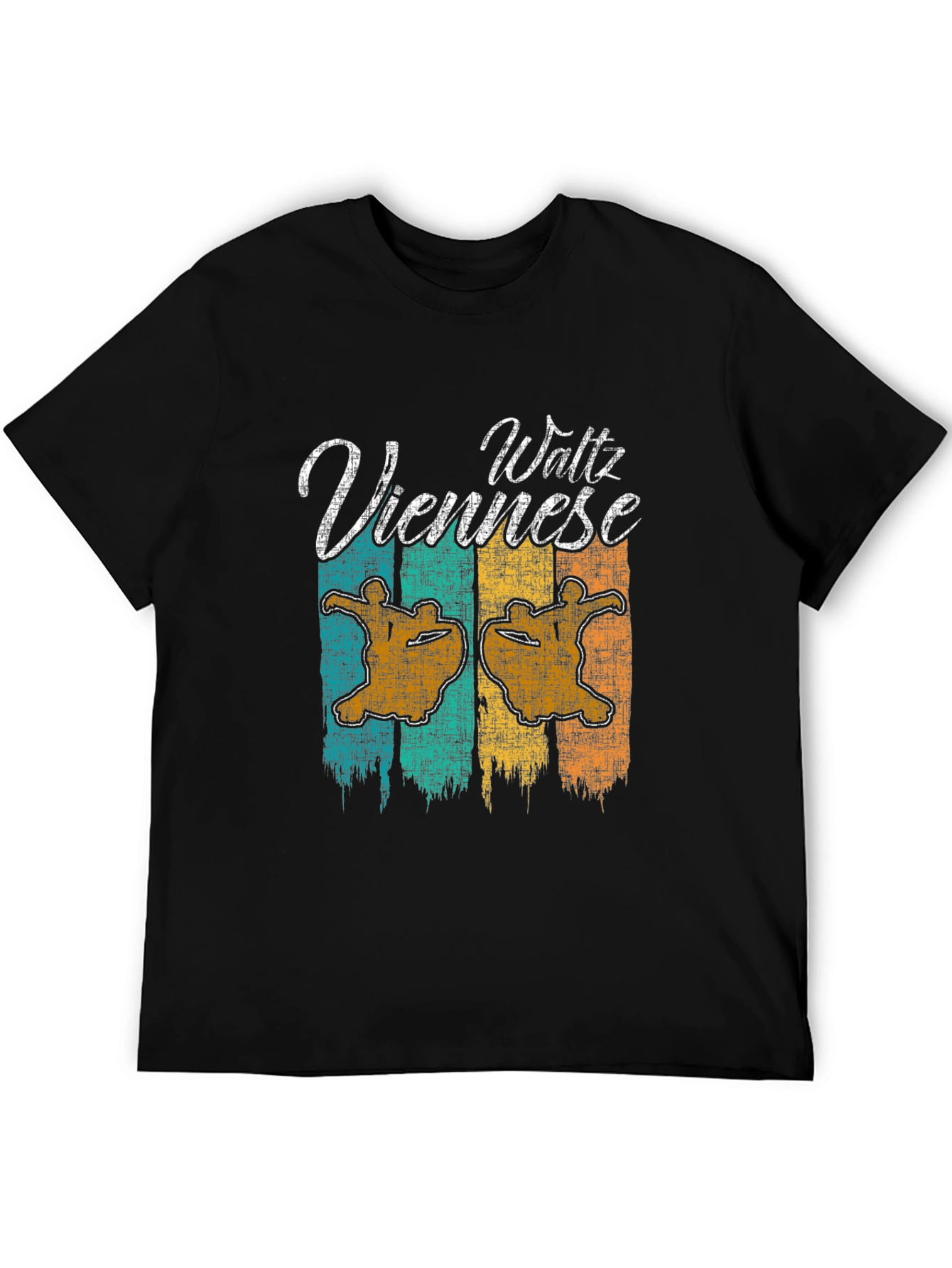 Black Viennese Waltz Retro Graphic T-Shirt view 5