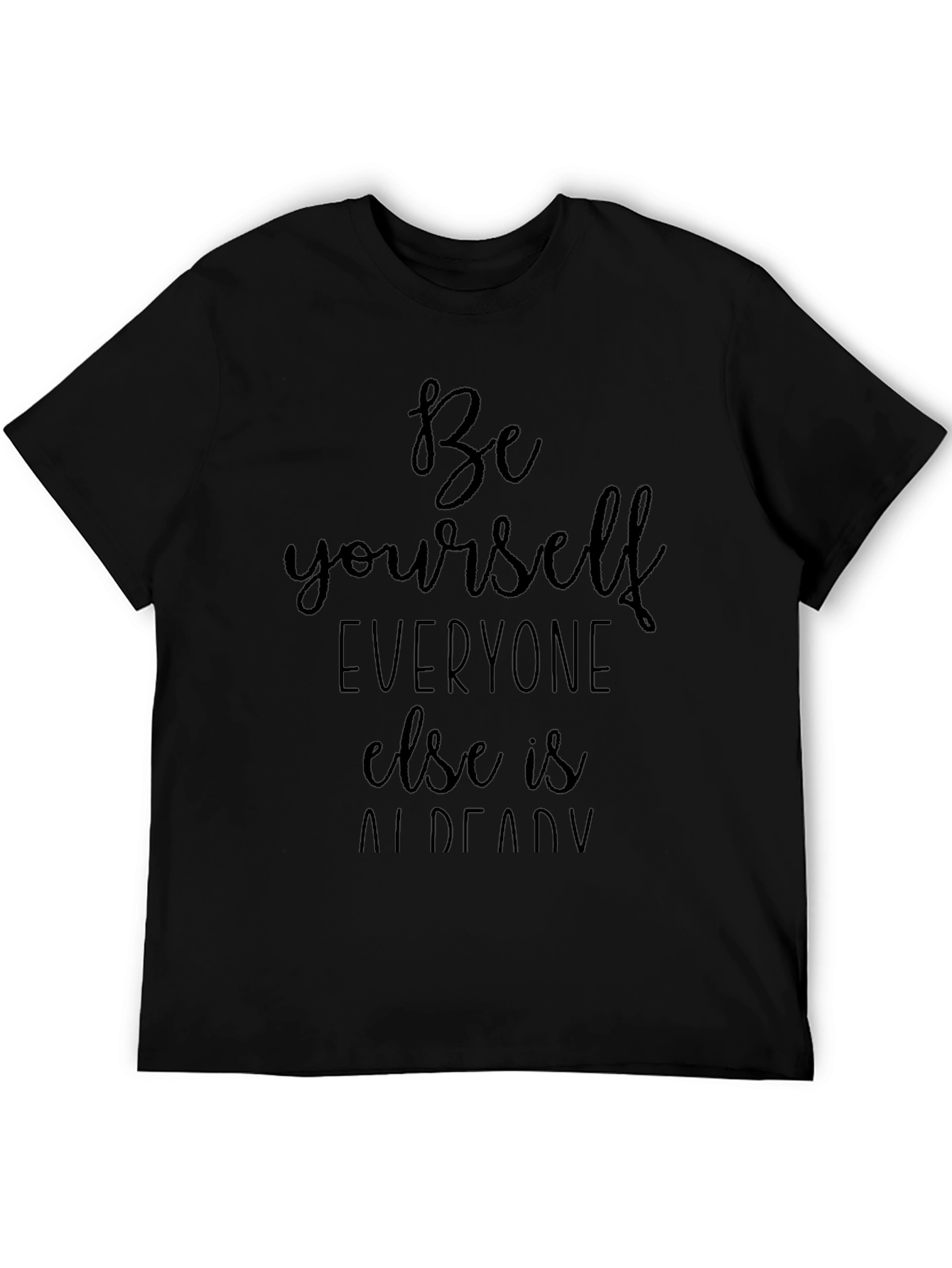 Black Be Yourself Black Graphic Tee view 5