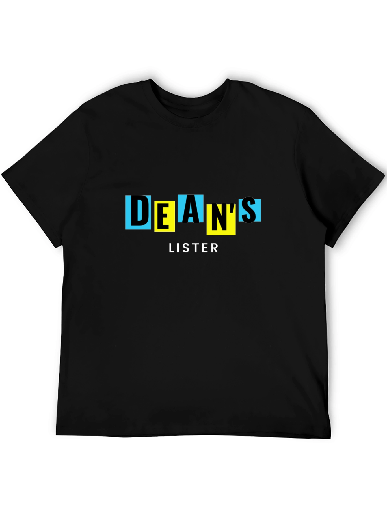 Black DEAN'S LISTER Graphic Tee - Cool Novelty T-Shirt view 5