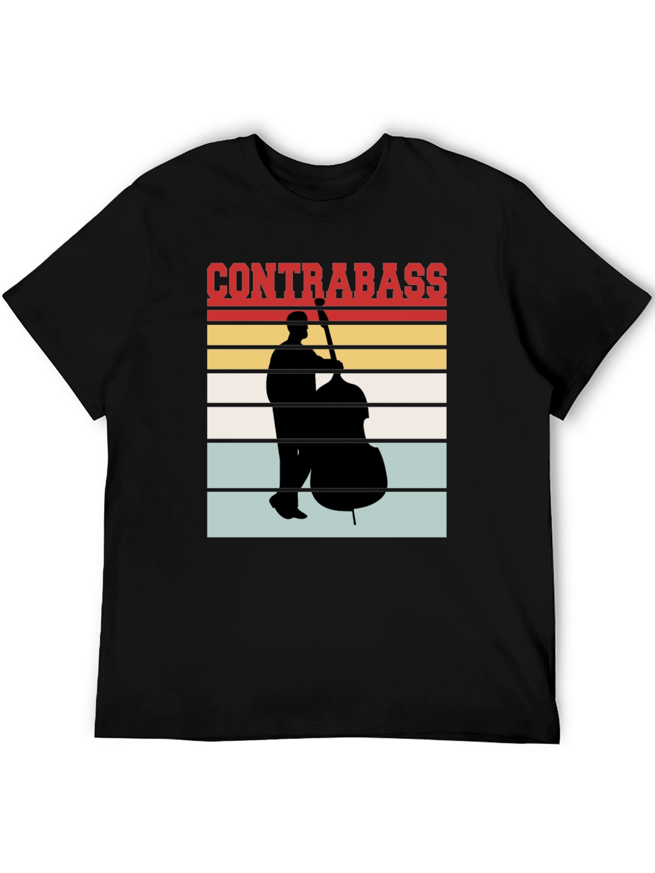 Black Contrabass Player Retro T-Shirt Music Lover Gift view 5