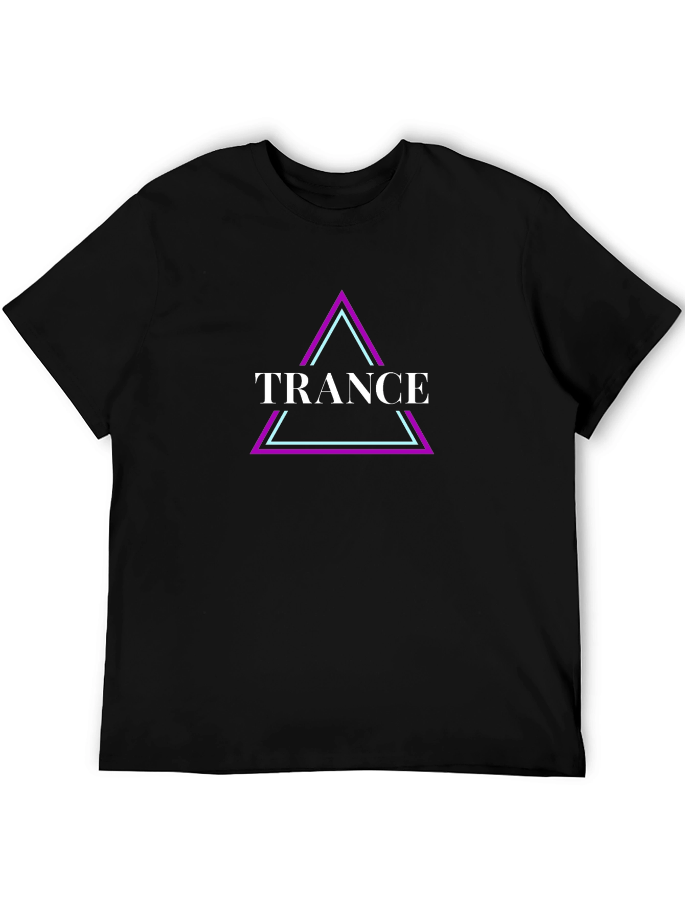 Black Trance Triangle Graphic Black T-Shirt view 5