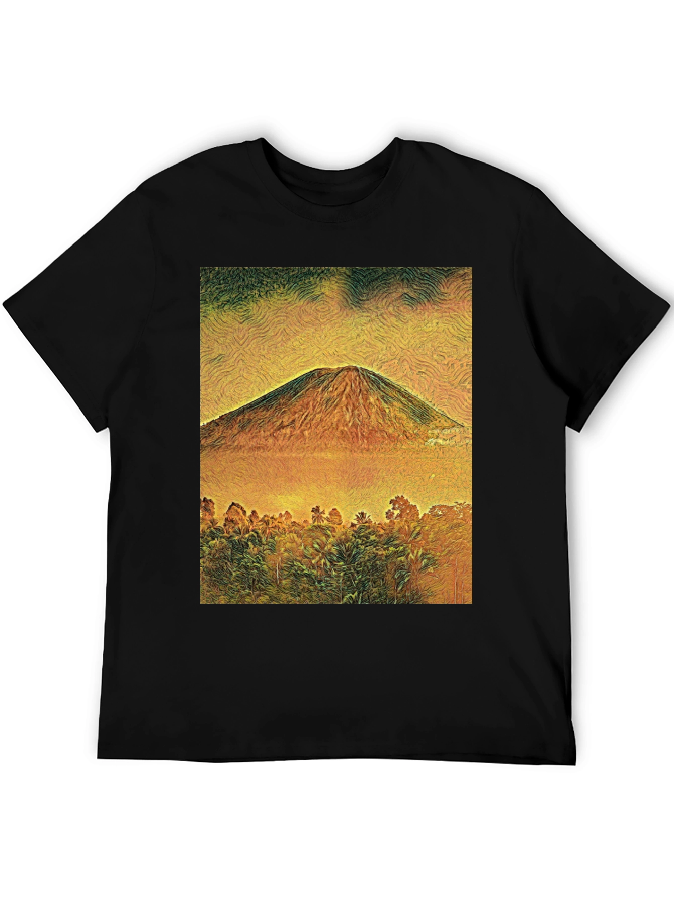 Black Mountain View Graphic Tee - Black Unisex T-Shirt view 5