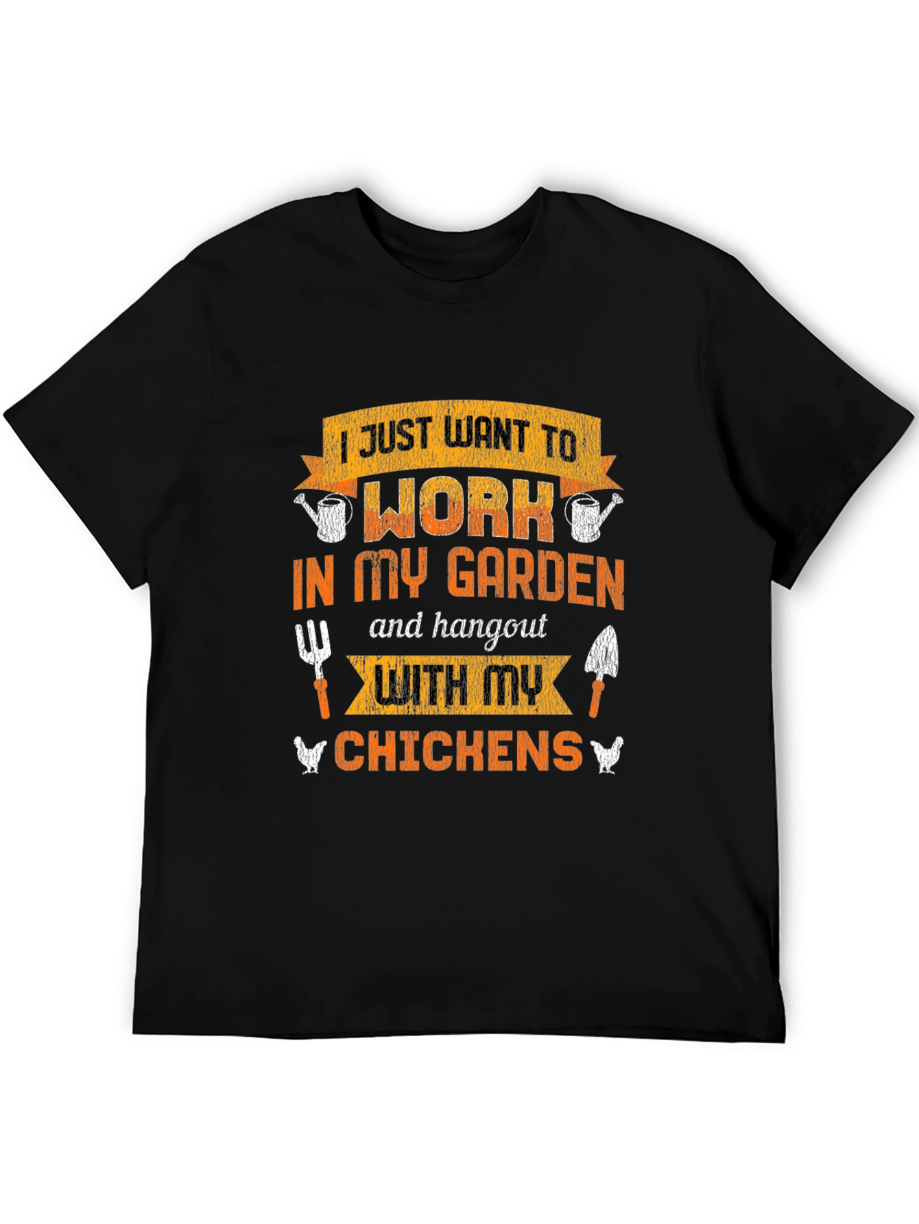 Black Gardening & Chicken Lover T-Shirt view 5