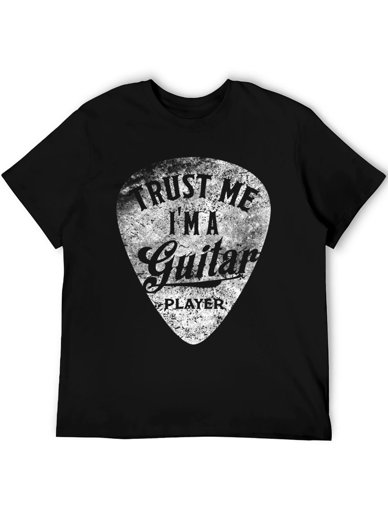 Black Trust Me Guitar Player Black Graphic T-Shirt view 5