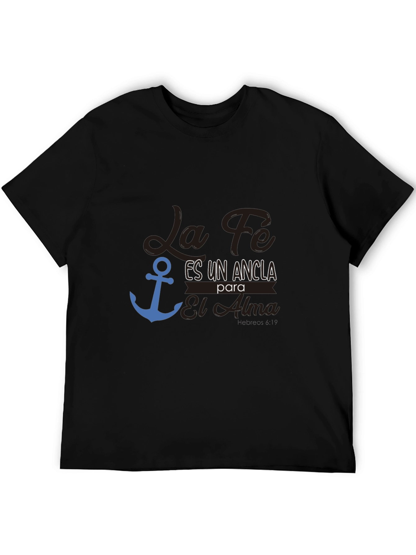 Black Faith Anchor T-Shirt - Soulful Graphic Tee view 5