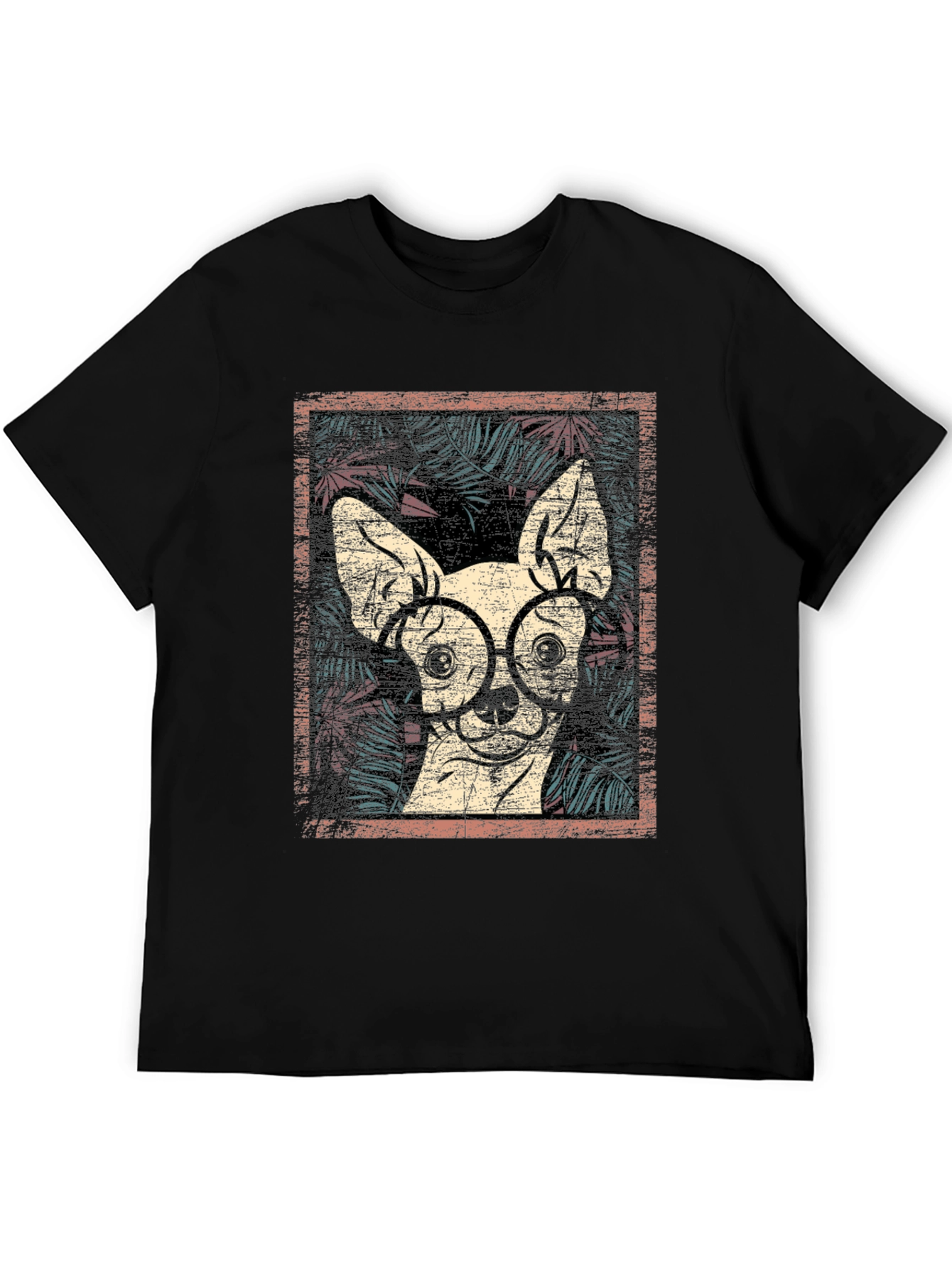 Black Dog with Glasses Graphic Print Tee view 5
