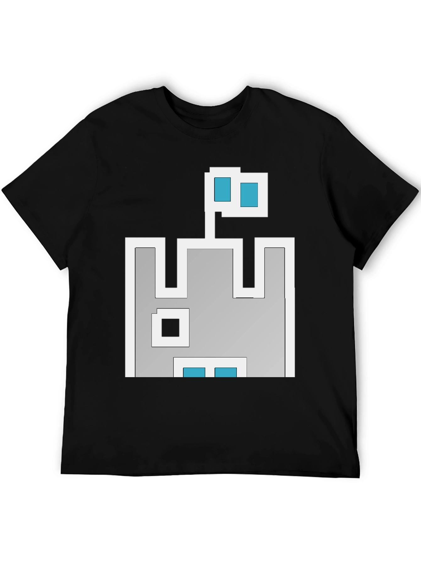 Black Retro Pixel Castle T-Shirt - Black view 5