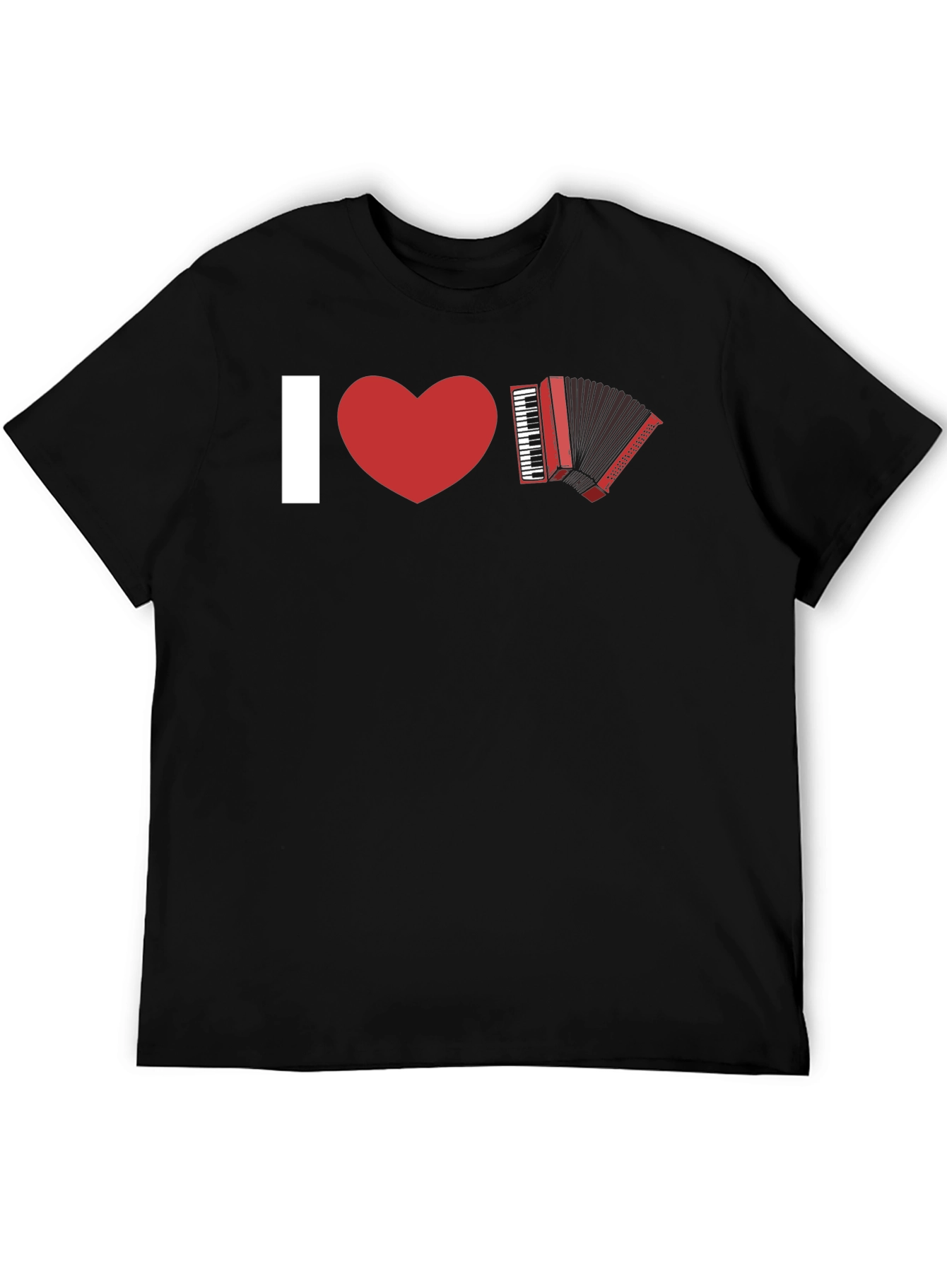 Black I Heart Accordion Tee - Musician's Statement T-Shirt view 5