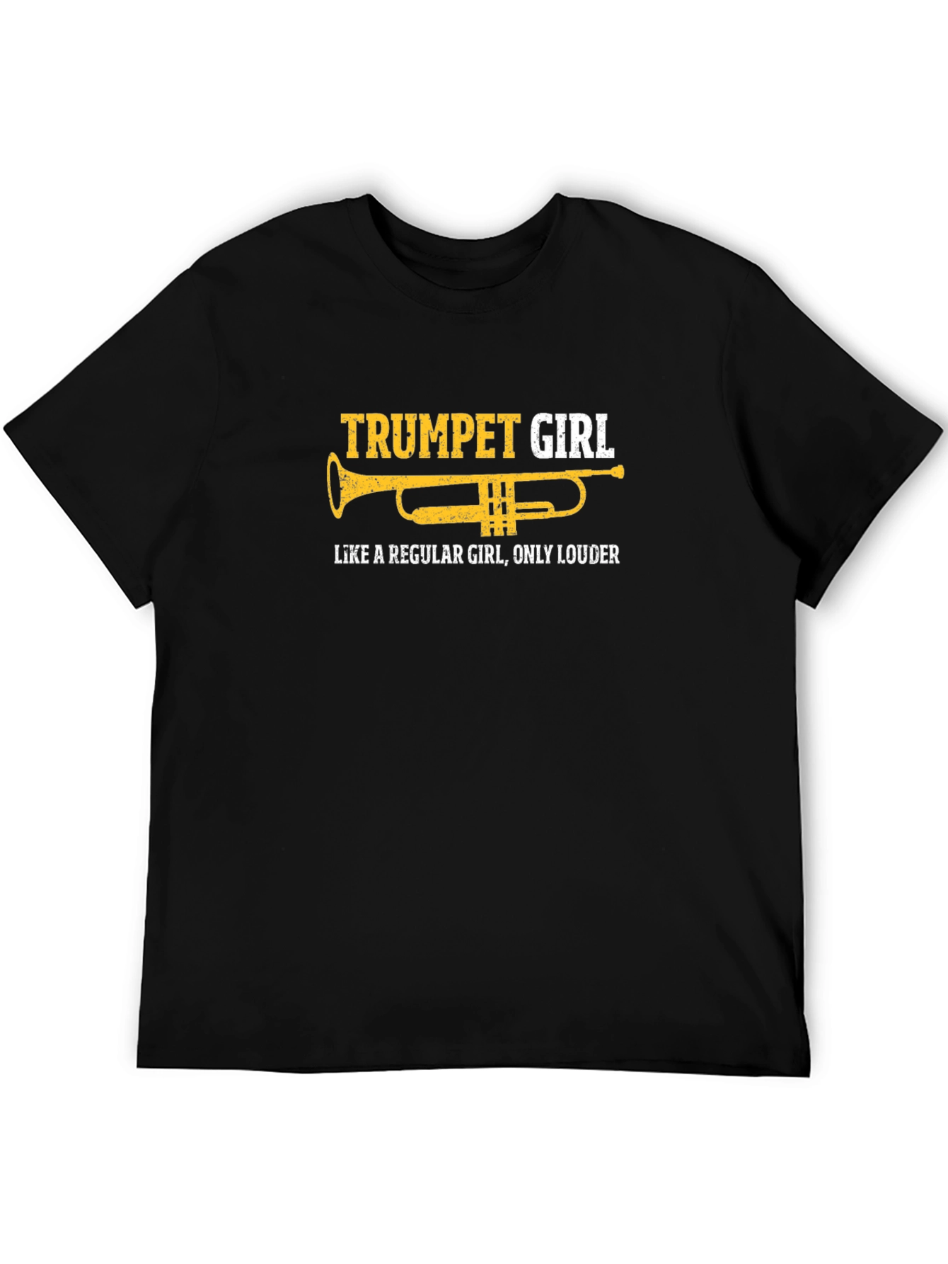 Black Trumpet Girl Tee - Funny Band T-Shirt view 5