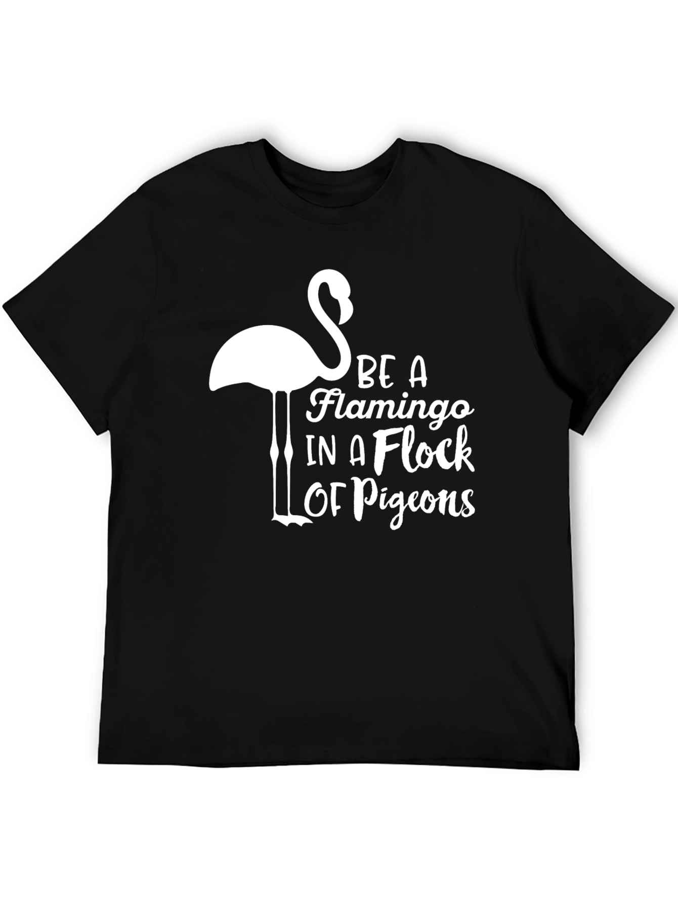 Black Be a Flamingo T-Shirt: Stylish Graphic Tee view 5