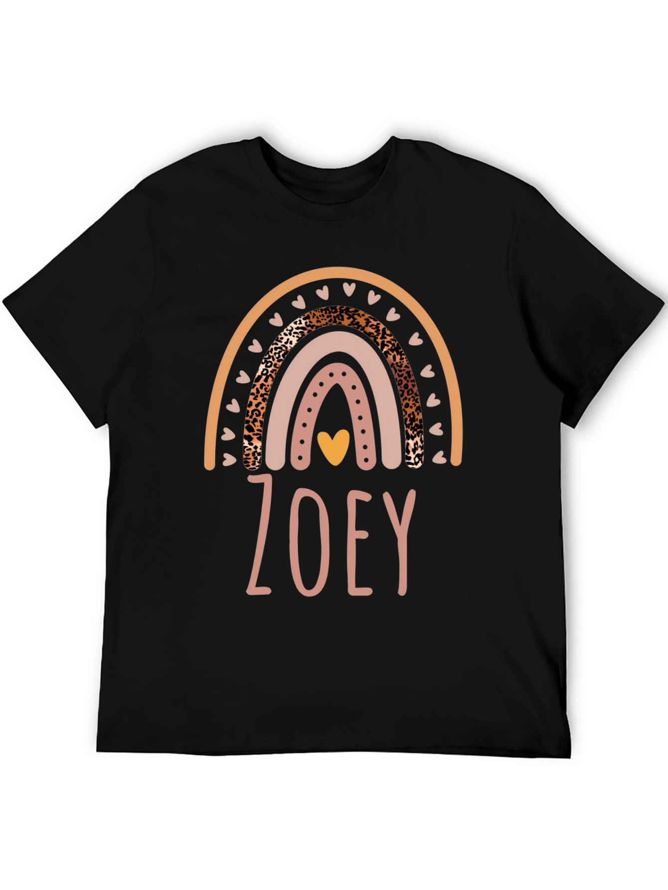 Black Zoey Rainbow Graphic Tee - Cute Personalized T-Shirt view 5