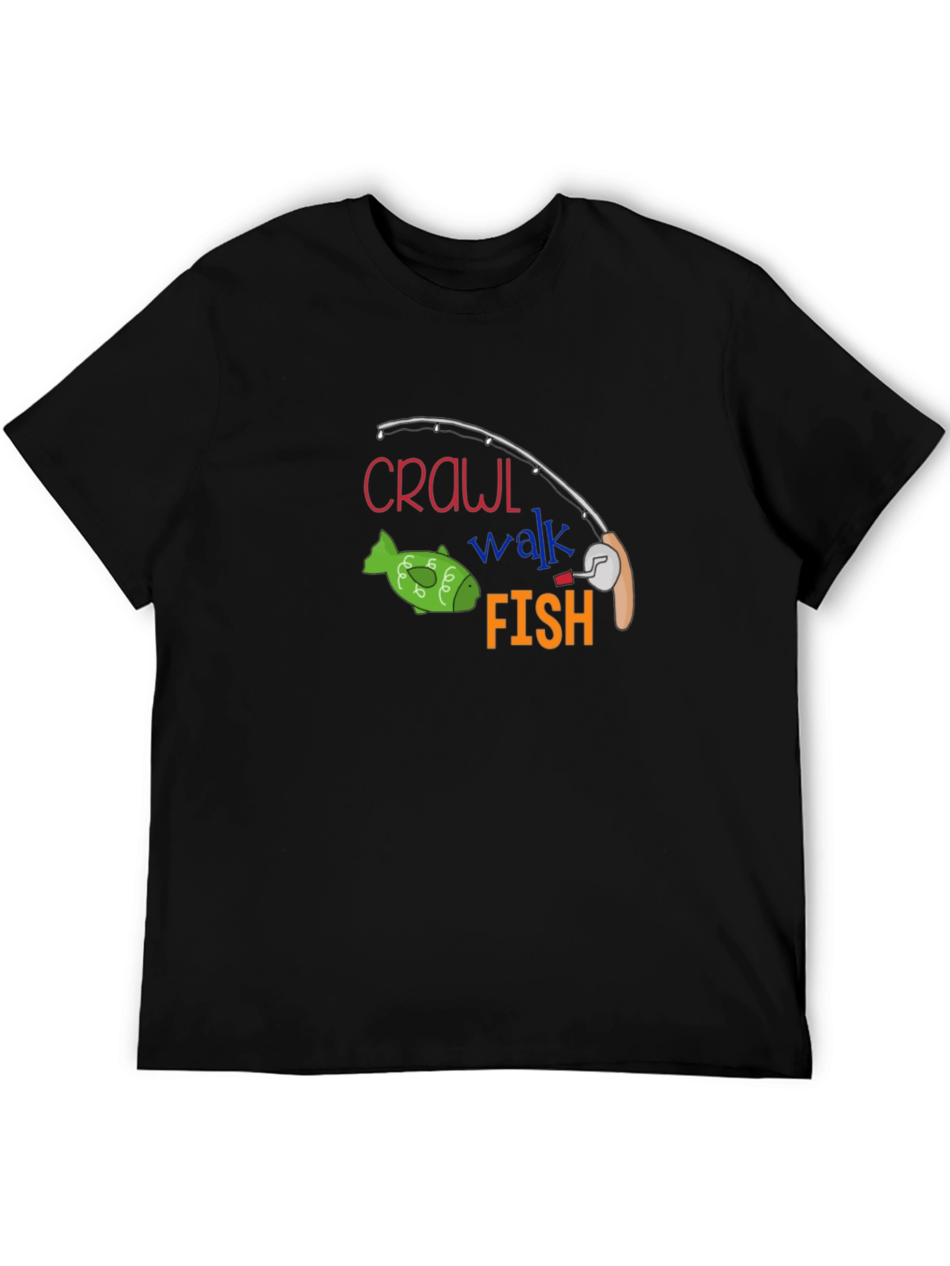Black Crawl Walk Fish T-Shirt view 5