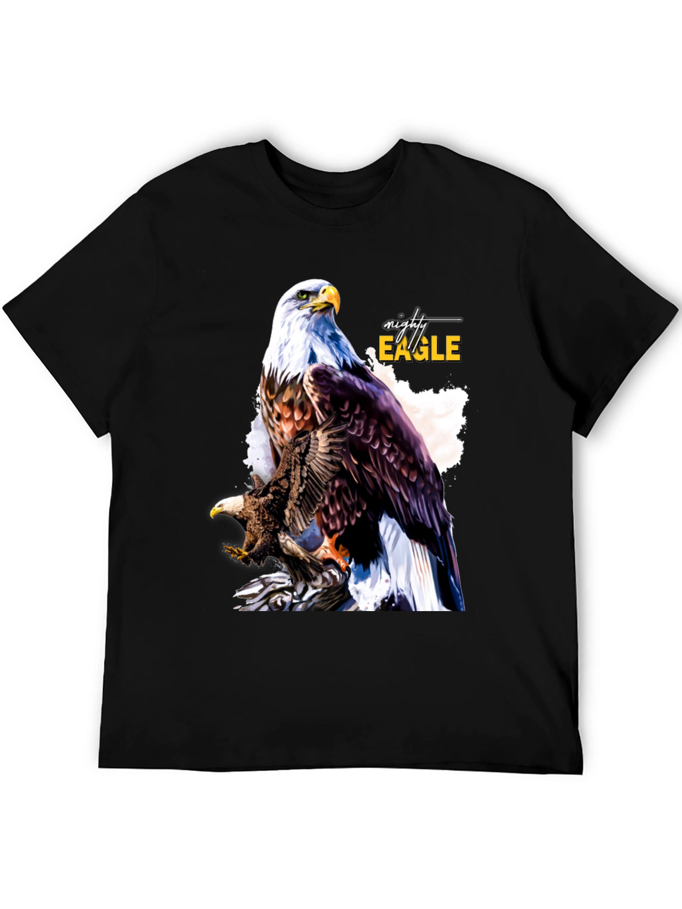 Black Mighty Eagle Graphic Tee - Men's Black T-Shirt view 5