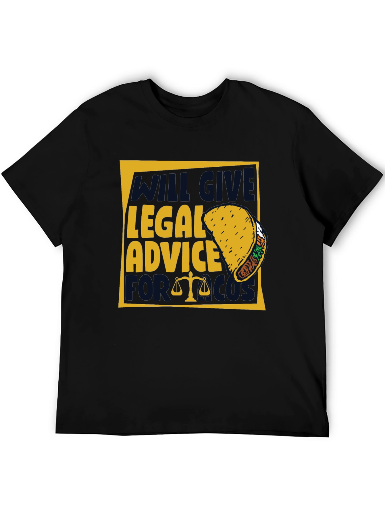 Black Legal Advice for Taco Funny T-Shirt view 5