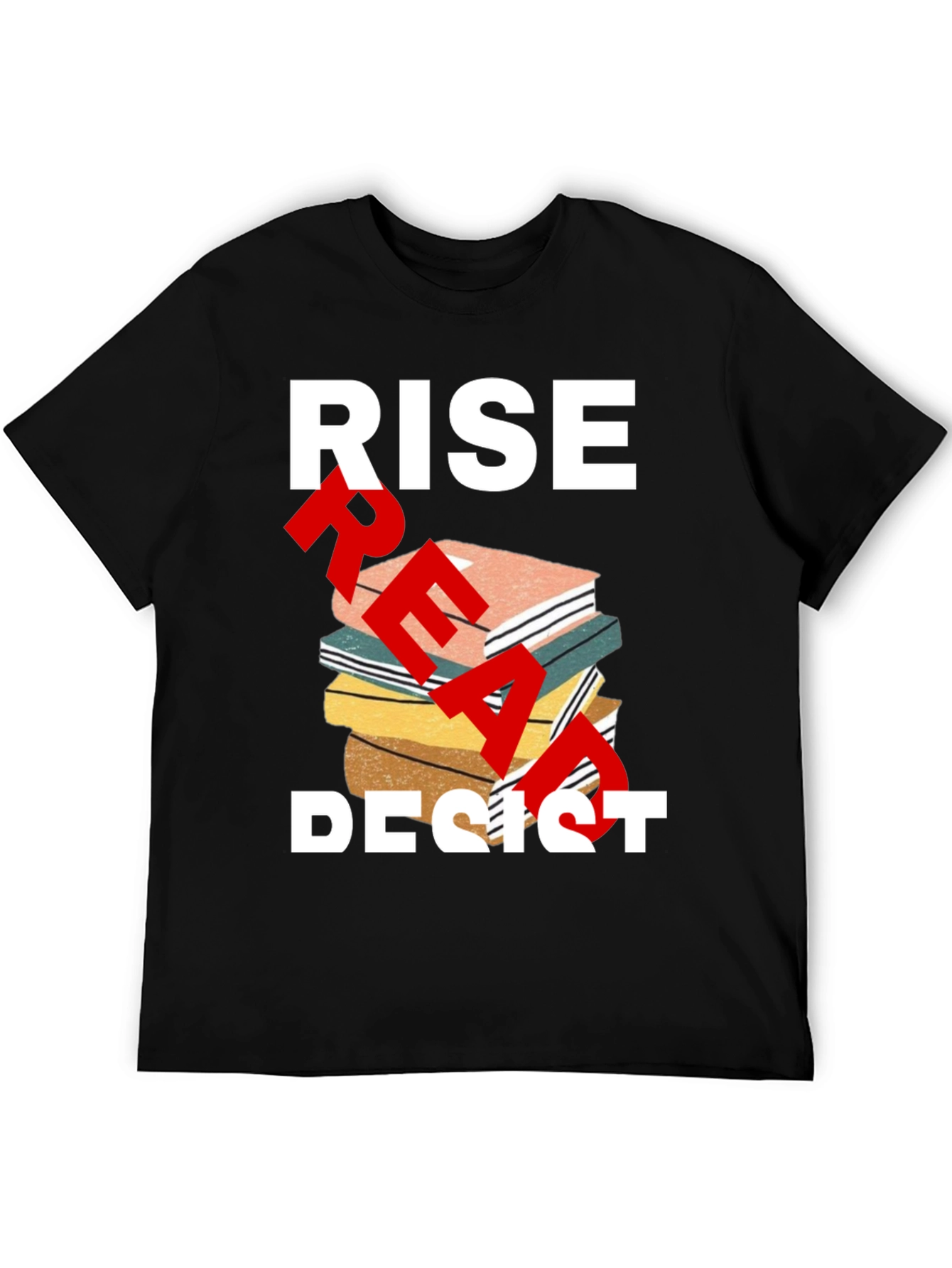 Black Rise Read Resist T-Shirt - Empowering Statement Tee view 5