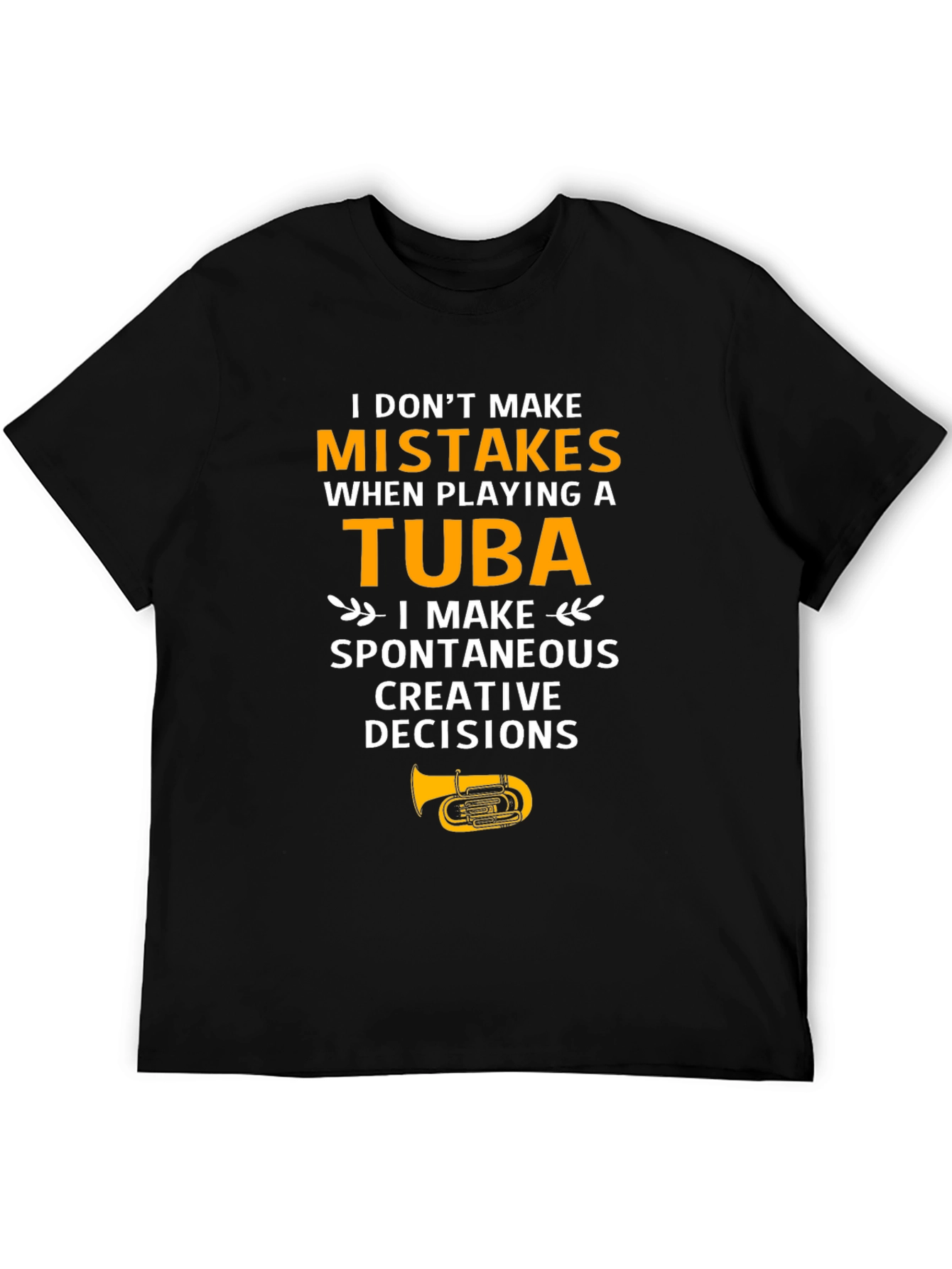 Black Funny Tuba Player T-Shirt view 5