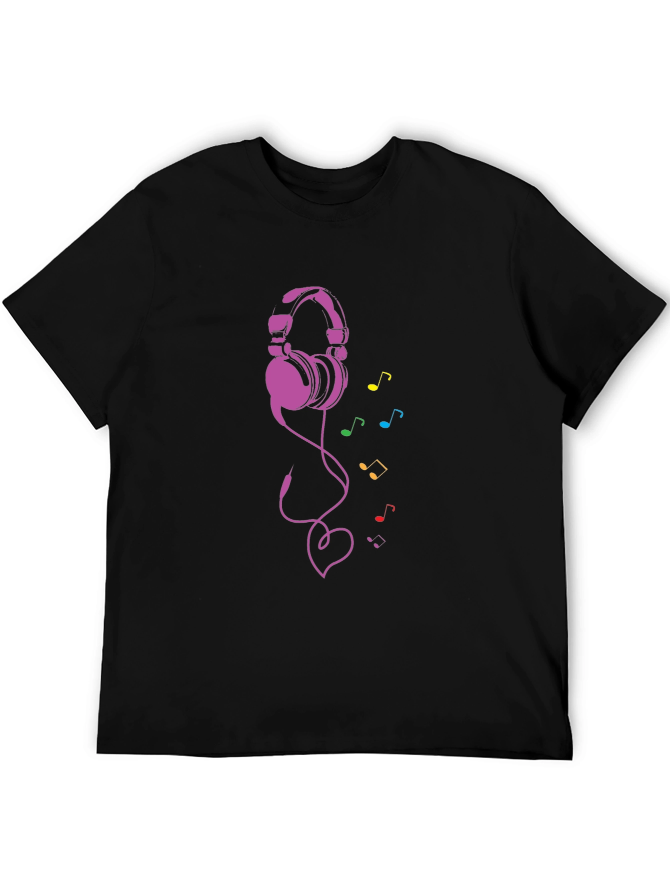 Black Headphones & Music Note Tee view 5