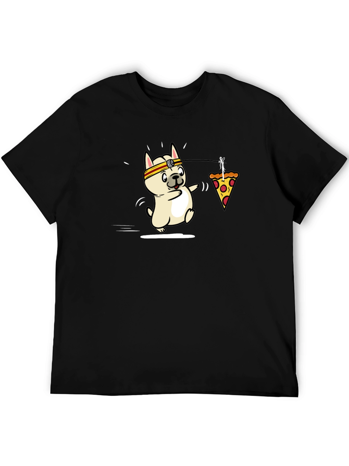 Black Dog Pizza Funny Graphic T-Shirt view 5