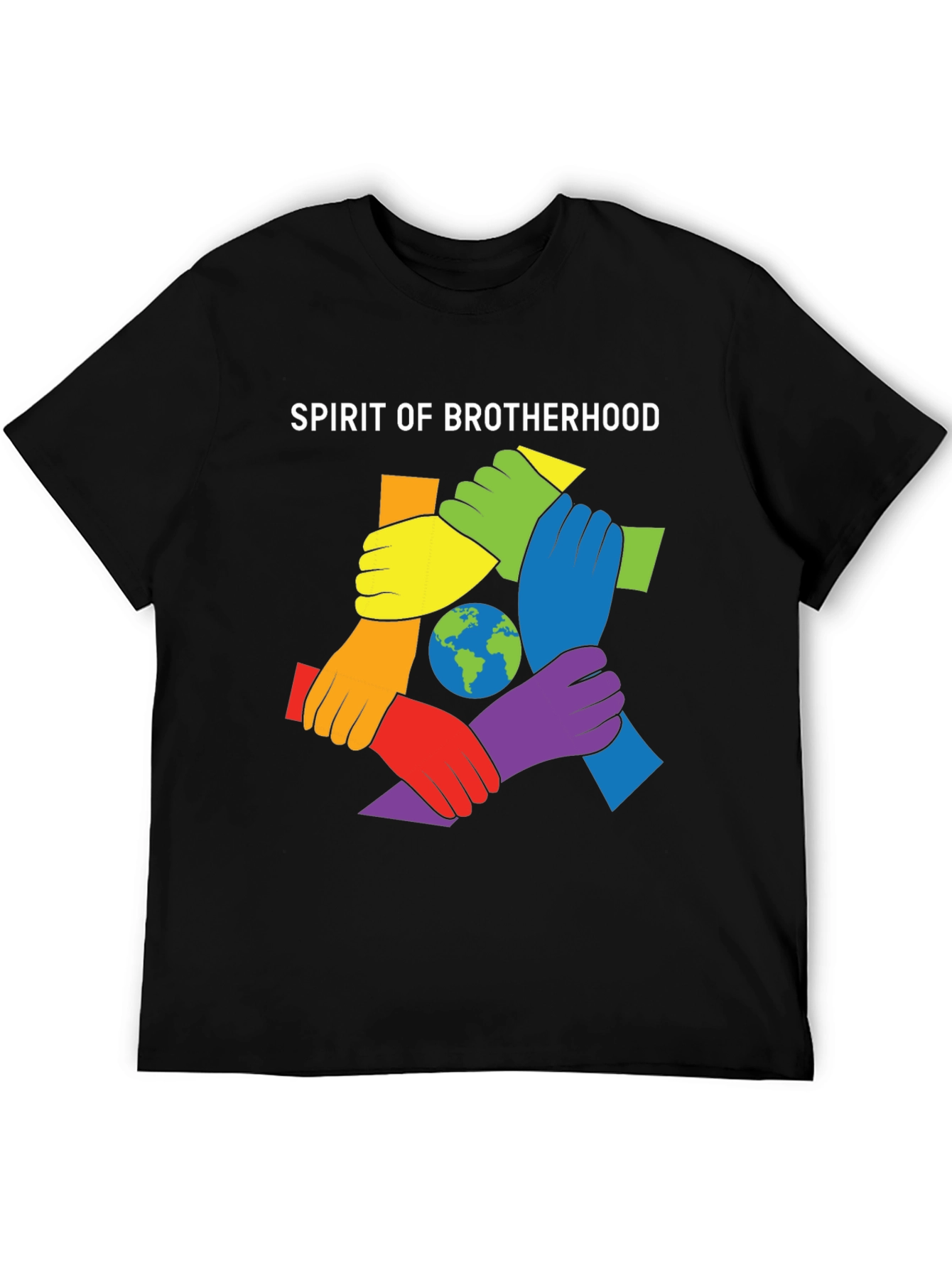 Black Spirit of Brotherhood Graphic T-Shirt view 5