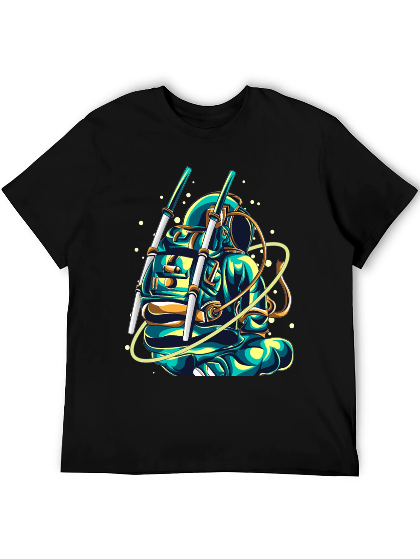 Black Astronaut Graphic T-Shirt - Cool Space Design view 5