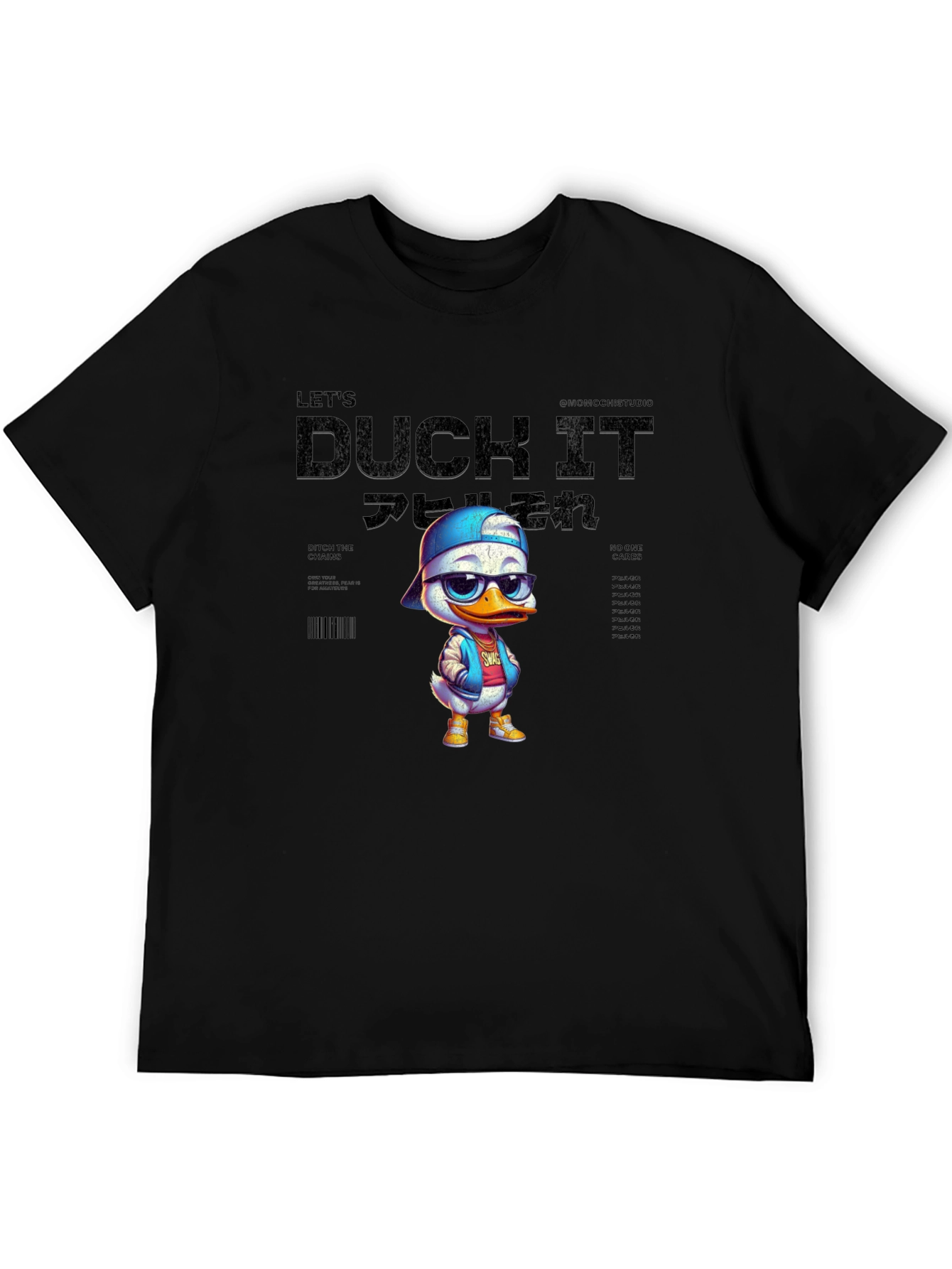 Black Cool Duck Graphic Tee - Unisex Black T-Shirt view 5