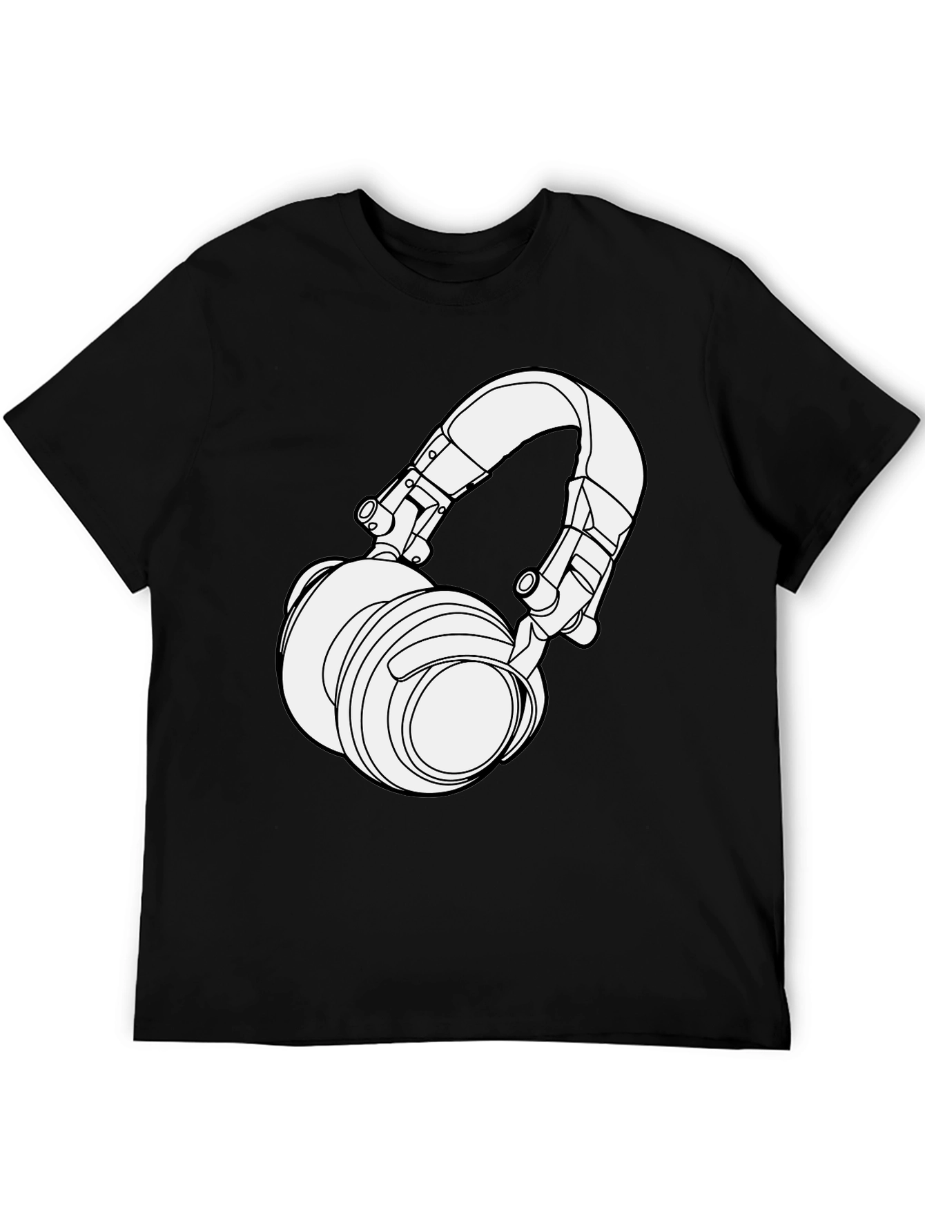 Black Headphone Graphic T-Shirt - Stylish Music Lover Tee view 5