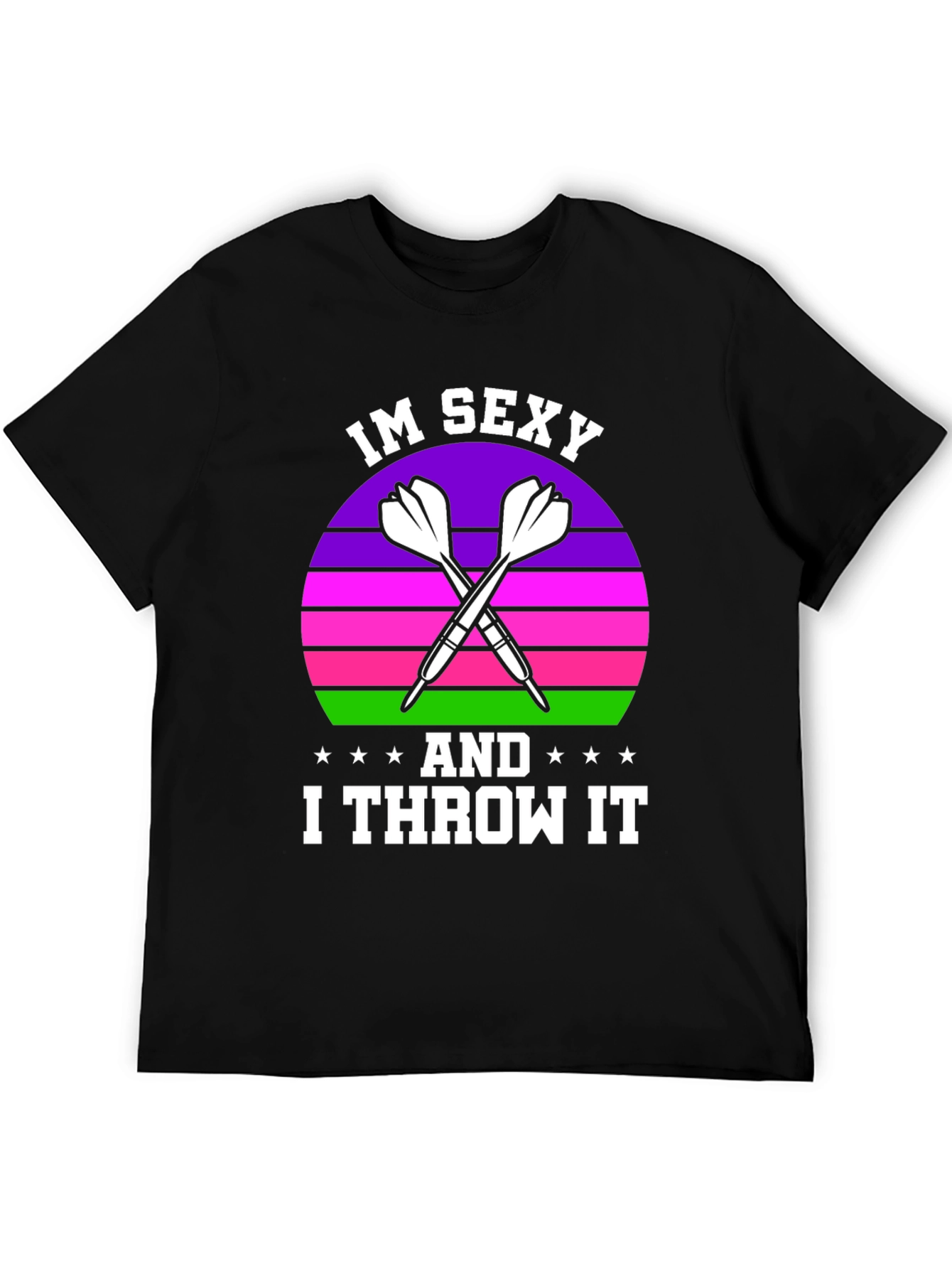 Black Funny Darts T-Shirt - I'm Sexy And I Throw It view 5