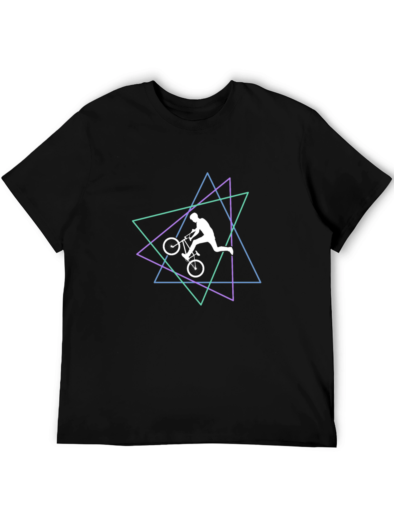 Black Retro Rider Graphic Tee - Black Cotton Blend T-Shirt view 5