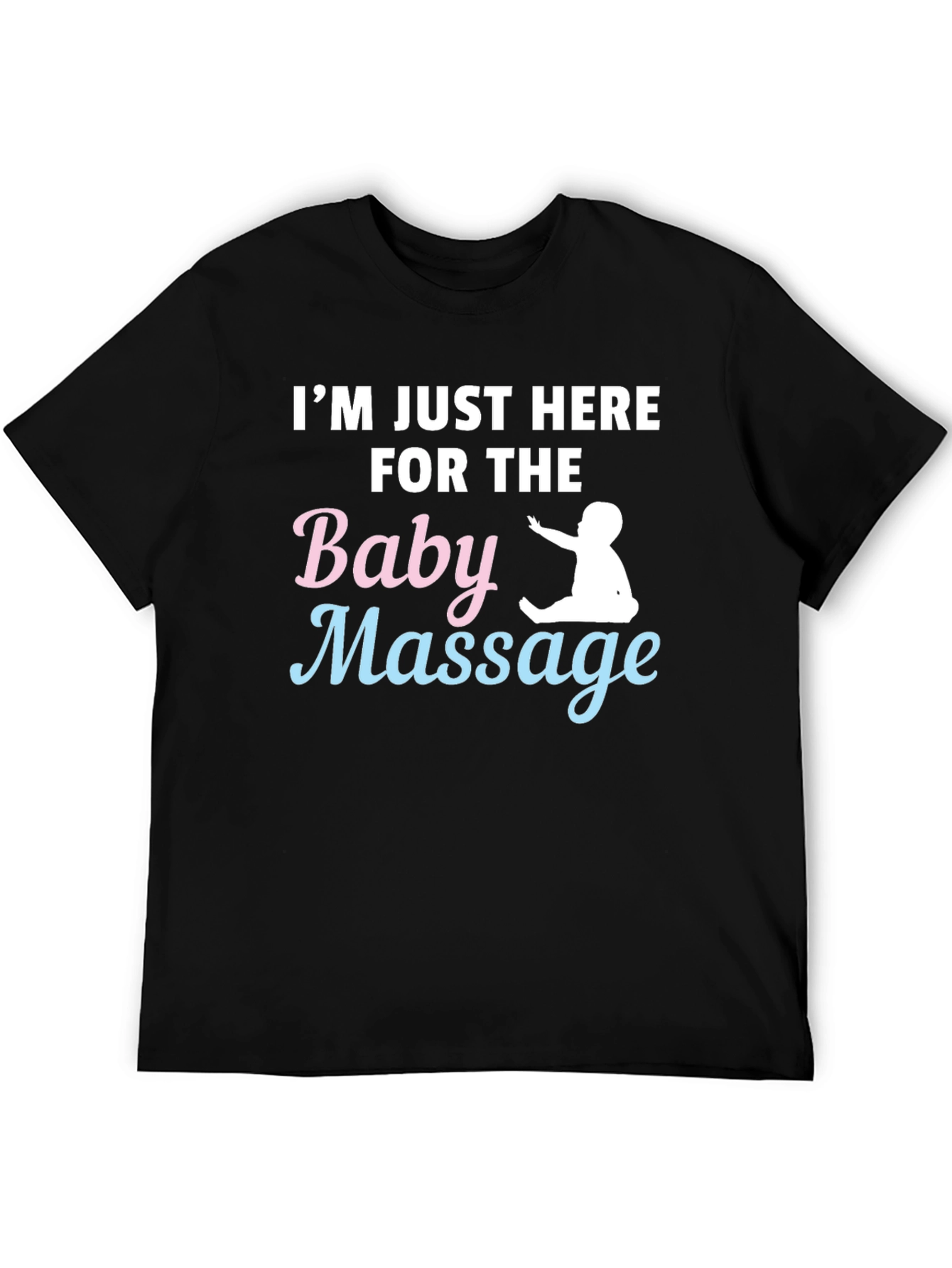 Black Baby Massage T-Shirt - Humorous Parent Tee view 5