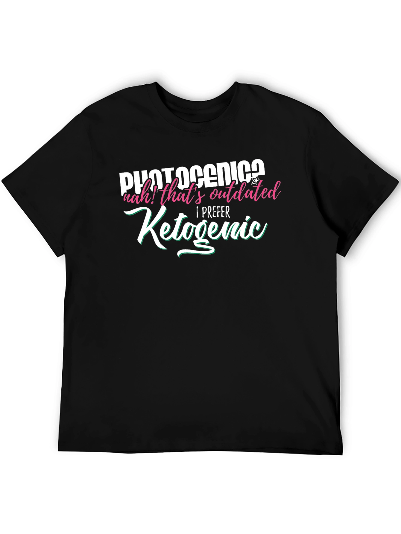 Black Funny Ketogenic Diet T-Shirt Black view 5
