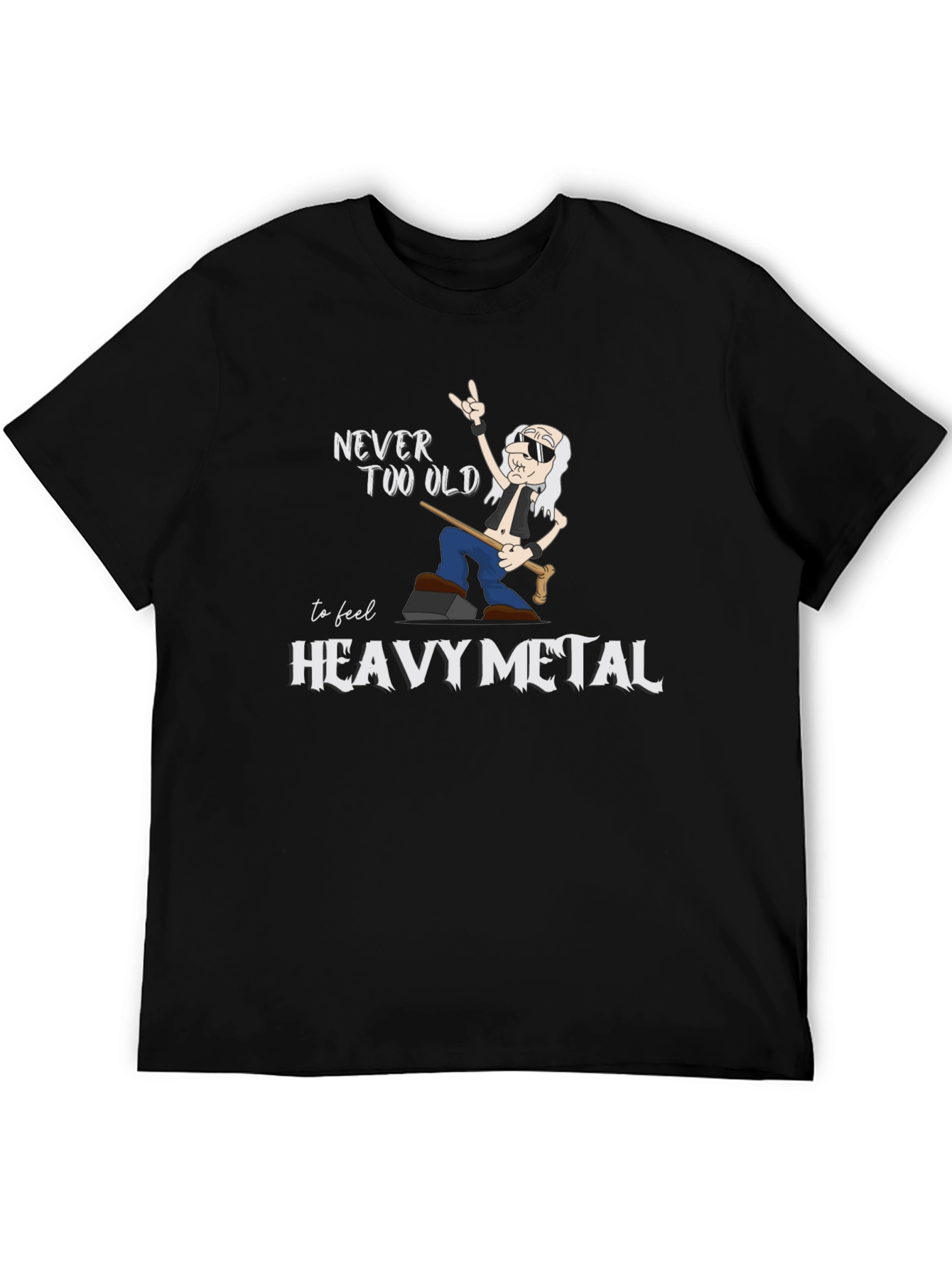 Black Never Too Old Heavy Metal T-Shirt view 5